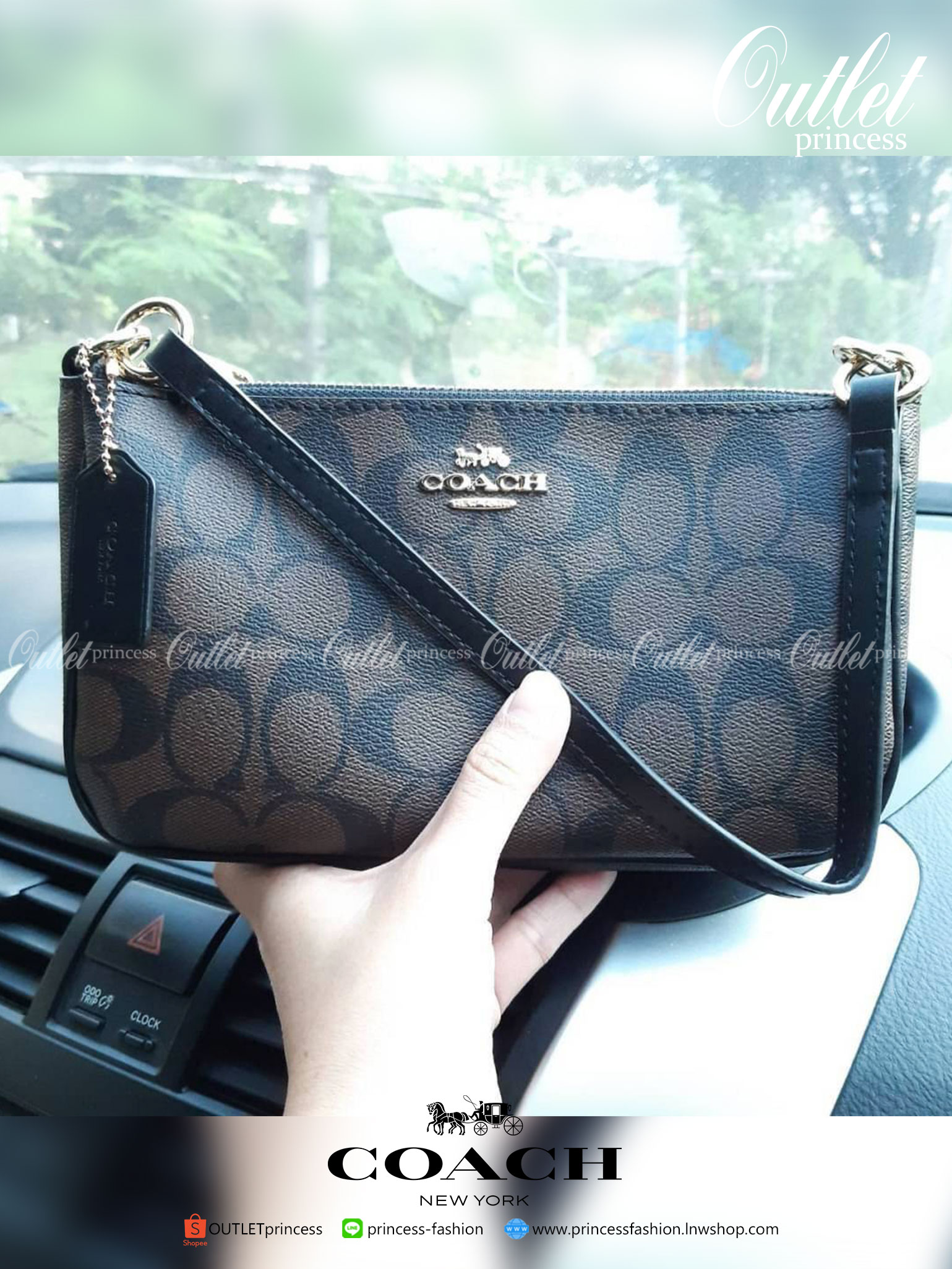 ของแท้ COACH F58321 TOP HANDLE POUCH อีกรุ่นฆ่าไม่ตาย!! 😎 ขายดีขายหมด ขายรวยขายปังๆ!! กระเป๋าพอชจากโค้ช ทรงใช้งานง่าย สะดวก กะทัดรัด