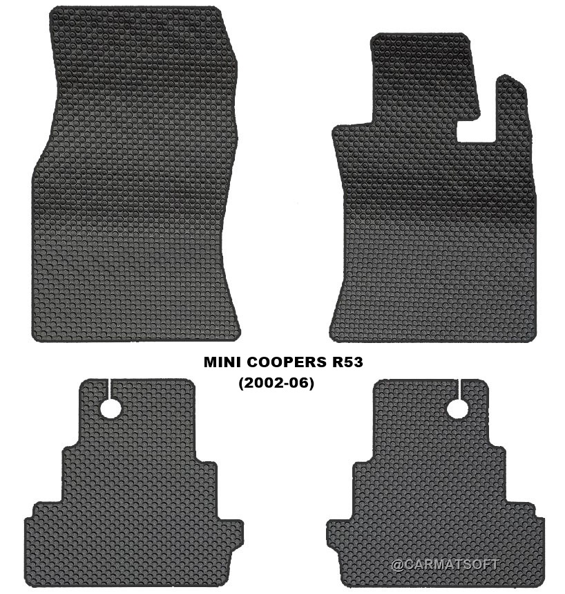 ยางปูพื้นรถยนต์ MINI COOPER R53 (2002-06) พรมกระดุม มินิคูเปอร์ อาร์53 เข้ารูป ในรถ 4ชิ้น