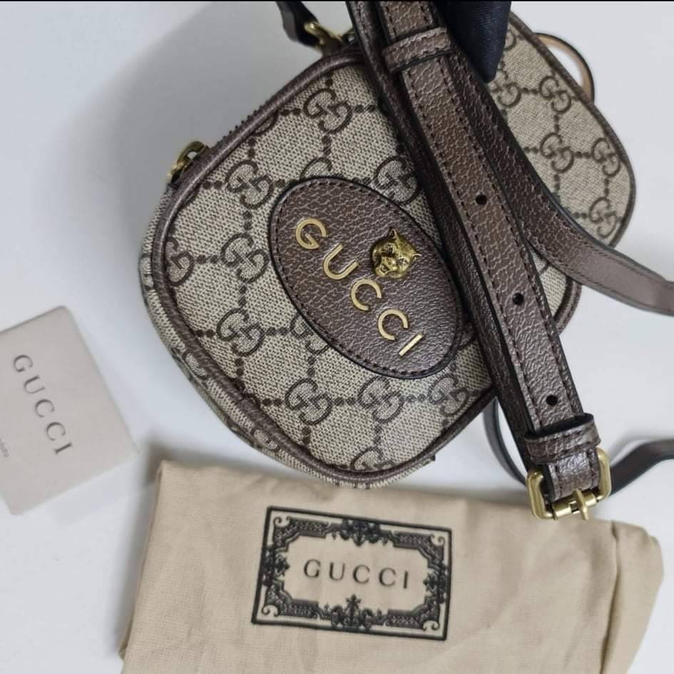 หนังแท้ GUCCI Neo Vintage mini bag / GG Mini Crossbody bag กระเป๋าสะพายข้างใบเล็ก ใช้ได้ทั้งชาย/หญิง งานหนังแท้ทั้งใบ ออริจินอลเกรด ภาพสินค้าถ่ายจากงานขายจริง ใช้งานต่างประเทศได้ค่ะ