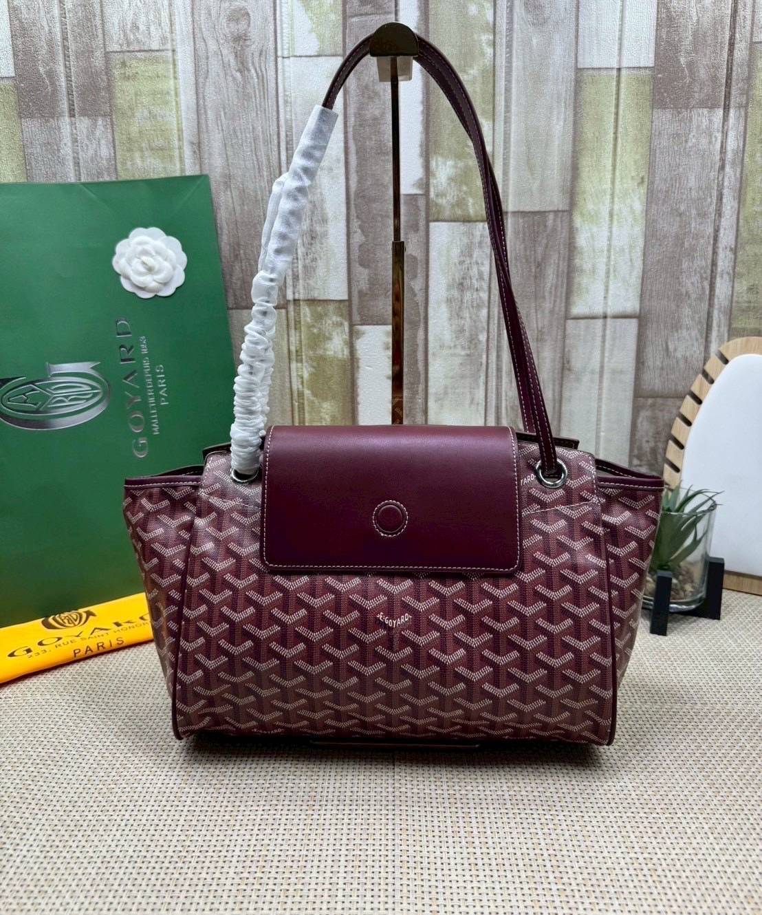 ORI หนังแท้ | GOYARD Rouette Souple Bag 30cm กระเป๋าสะพายแบรนด์หรูสัญชาติฝรั่งเศส สะท้อนถึงความเบา ความยืดหยุ่น คือการแสดงออกถึงแก่นแท้ของโมดูลาร์ของ Maison