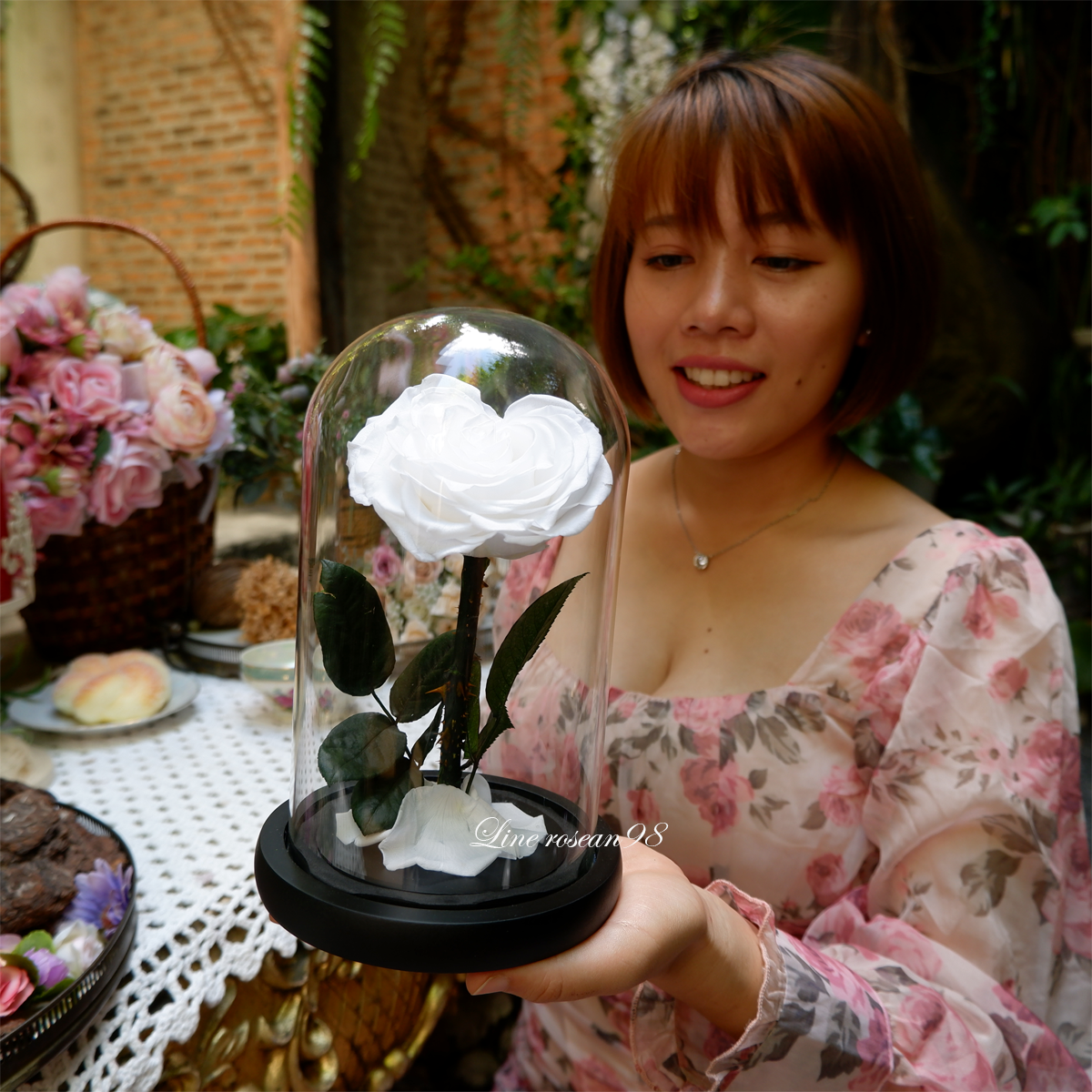 กุหลาบอมตะ กุหลาบในโหลแก้ว กุหลาบหัวใจขาว กุหลาบโฉมงามกับเจ้าชายอสูร กุหลาบbeauty and the beast