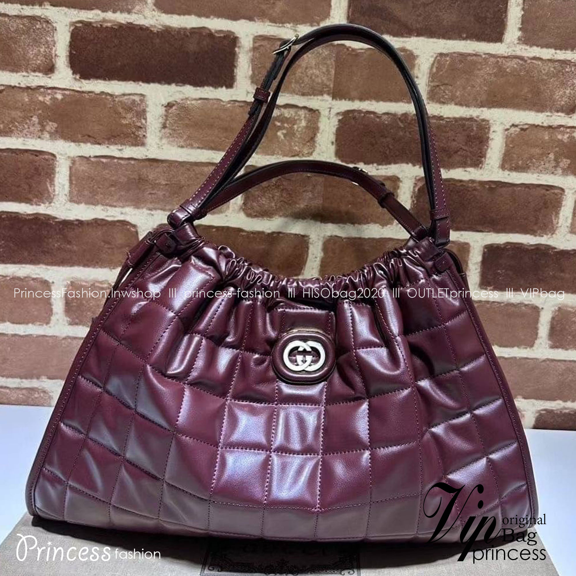 GUCCI MEDIUM QUILTED TOTE BAG / Gucci Hobo / Gucci Deco Medium Tote Bag พร้อมส่ง กระเป๋าสะพายใบใหญ่ หนังแท้ หนังสวย Interlocking G **สินค้าเกรดท็อปออริจินอลสลับแท้ 1:1 เกรดดีสุด ใช้งานต่างประเทศได้