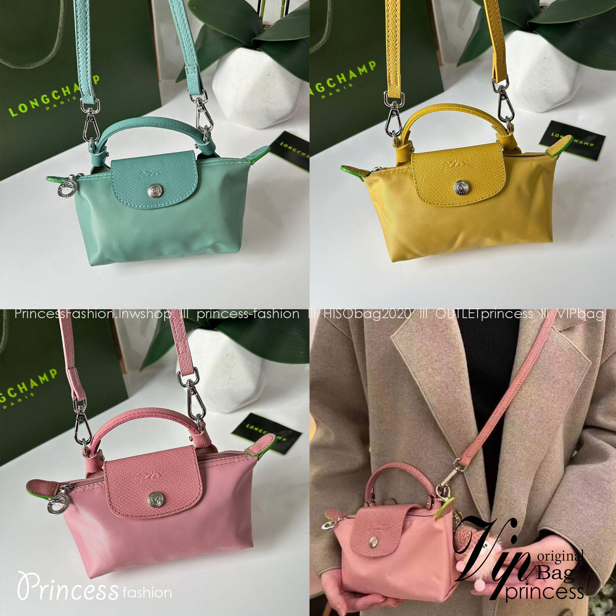 LONGCHAMP LE PLIAGE ORIGINAL Pouch with handle กระเป๋าใบเล็กขนาดกระทัดเหมาะกับใส่ของจำเป็นจุกจิก