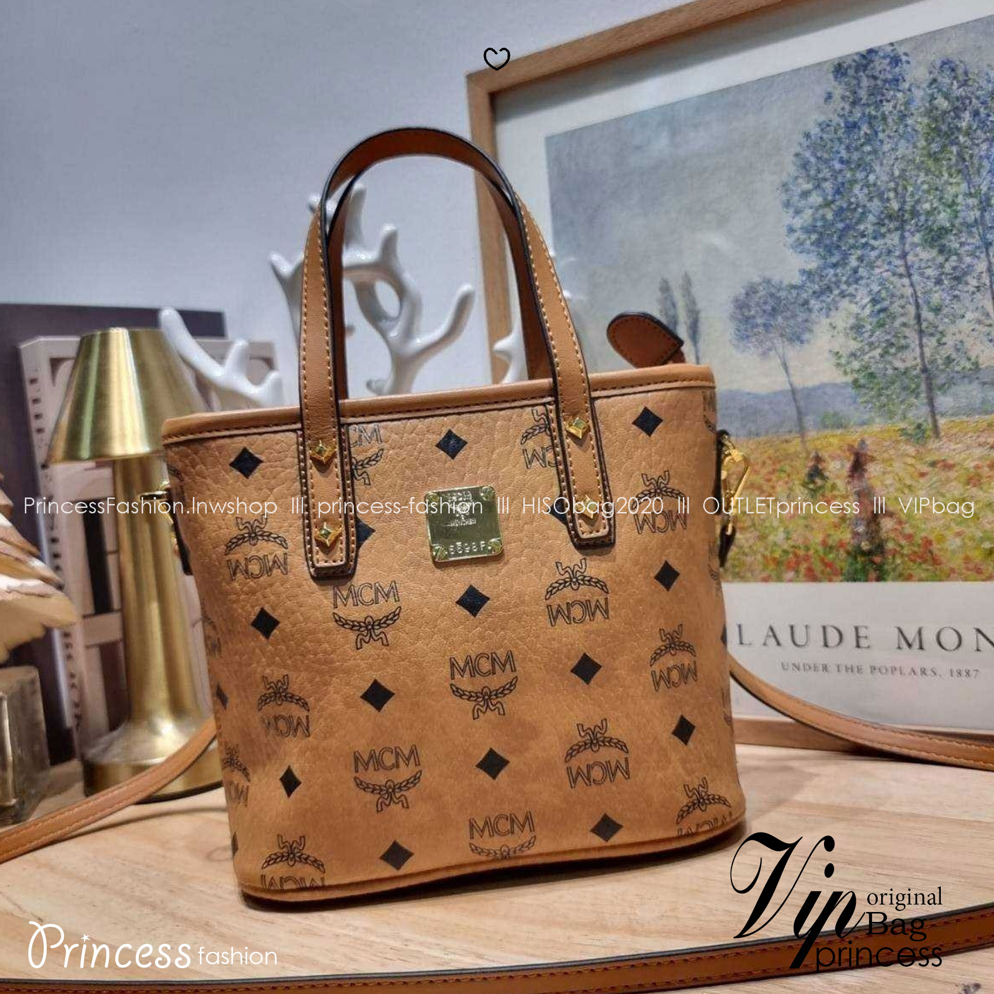 M.C.M ANYA TOP ZIP SHOPPER IN VISETOS กระเป๋าถือ/สะพายข้าง ใบเล็ก ไซส์มินิ สวยน่าใช้เกินเบอร์สุดๆ เกรดท็อปออริ 1:1 สลับแท้ ใช้งานต่างประเทศได้