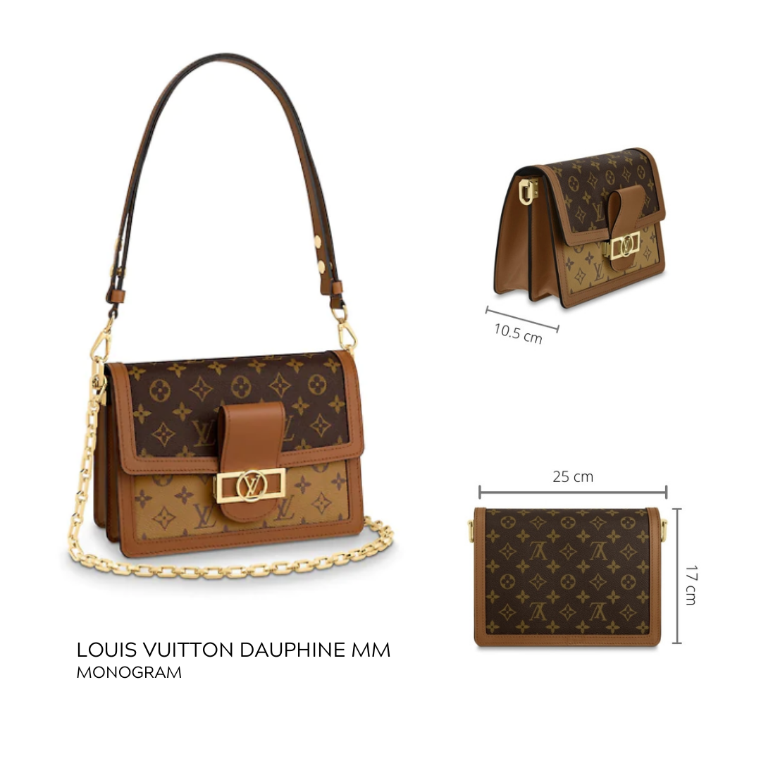 LOUIS VUITTON DAUPHINE MM 25cm เกรดออริจินอลสลับแท้ 1:1 ใช้งานต่างประเทศได้