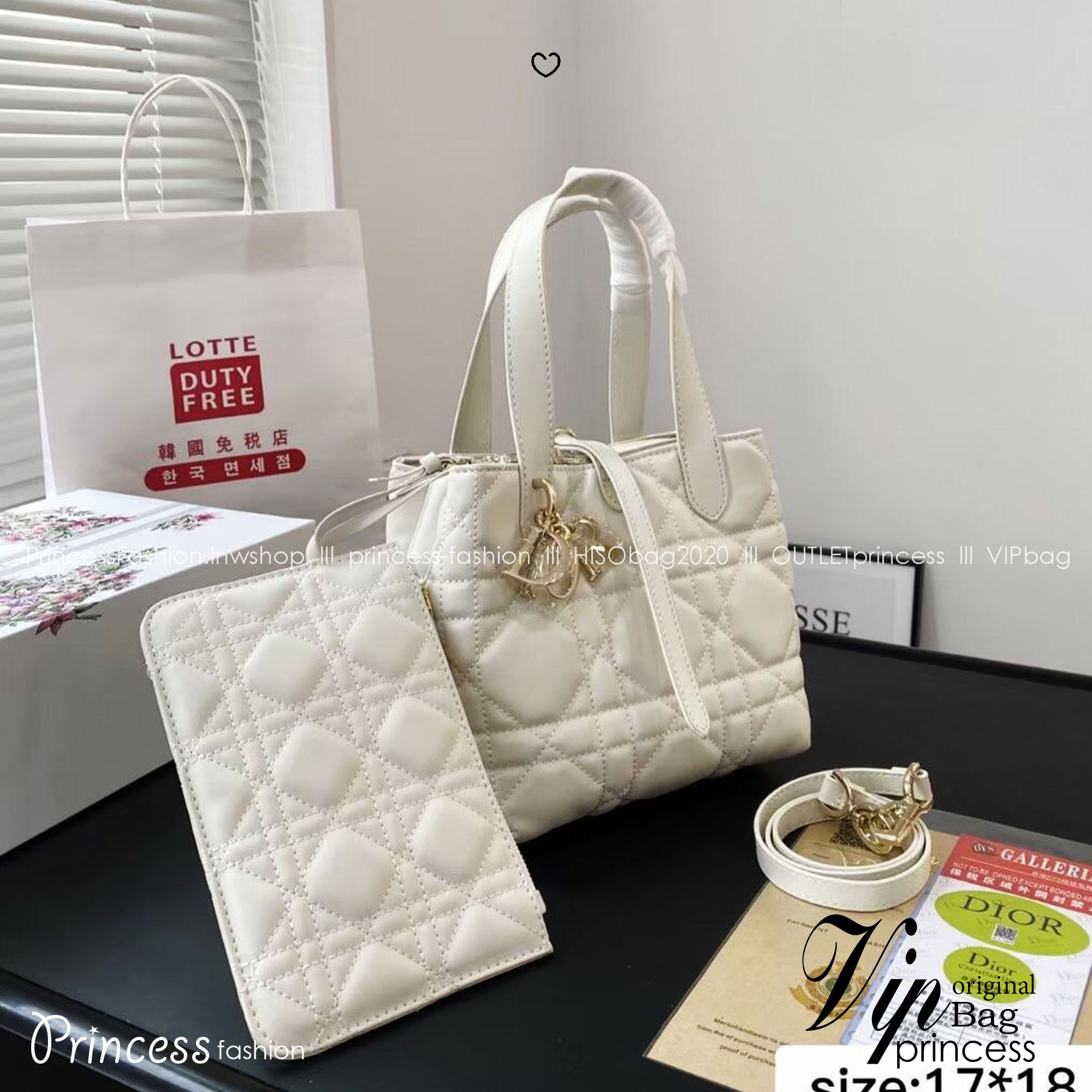 Dior Small Dior Toujours vertical tote bag 18cm กระเป๋าสะพายทรงบัคเก็ตไซส์ใหม่กะทัดรัด คลาสสิคหนังสวยหรูหราเกินราคา ดีไซน์นุ่มนวลทันสมัย