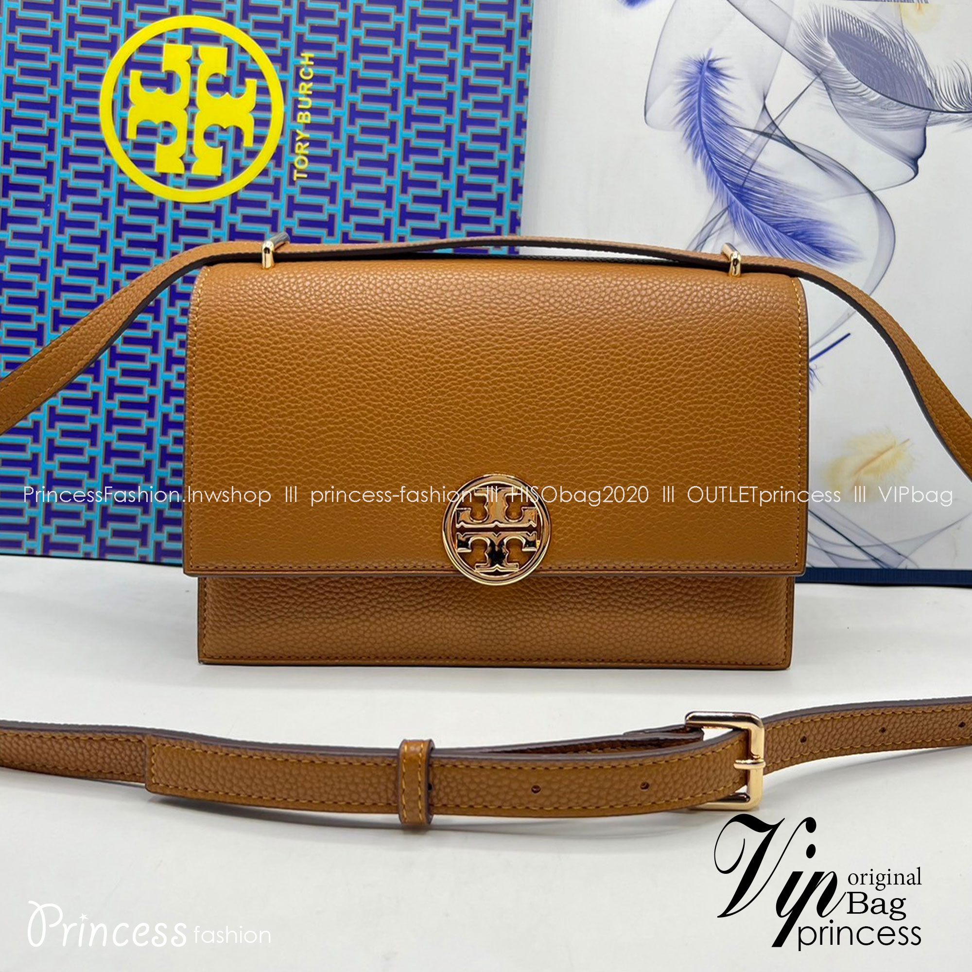 TORY BURCH MILLER LEATHER SHOULDER BAG กระเป๋าสะพายสวยหรู ผู้ดีทุกสี สายถอดได้ ถือเป็นคลัชได้ เกรดออริ สลับแท้ 1:1 ใช้งานต่างประเทศได้