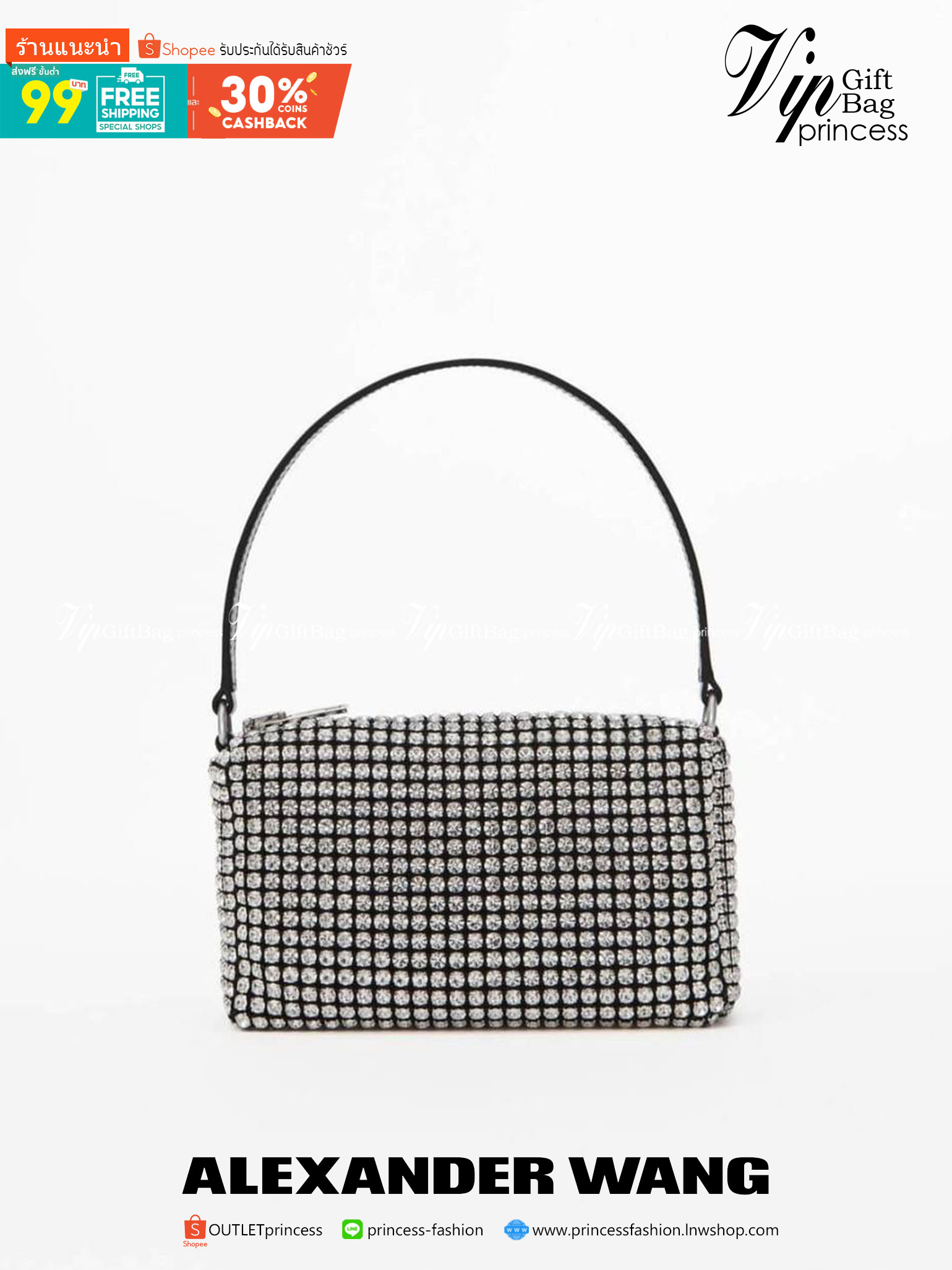 ALEXANDER WANG HEIRESS POUCH IN RHINESTONE MESH จัดให้แบบสุดตัว กับไอเท็มที่สาวๆต่างเรียกร้อง กับกระเป๋าพอชตกแต่งพลอยเทียม หรูหรา โดดเด่น ดูแพง ด้วยการตัดเย็บเรียงร้อยลงบนตาข่ายเนื้อละเอียด ทำให้ดูดีมีราคางดงามจริงๆ เปิด-ปิดด้วยซิป ขนาดกำลังสวย ภายในเป็นช
