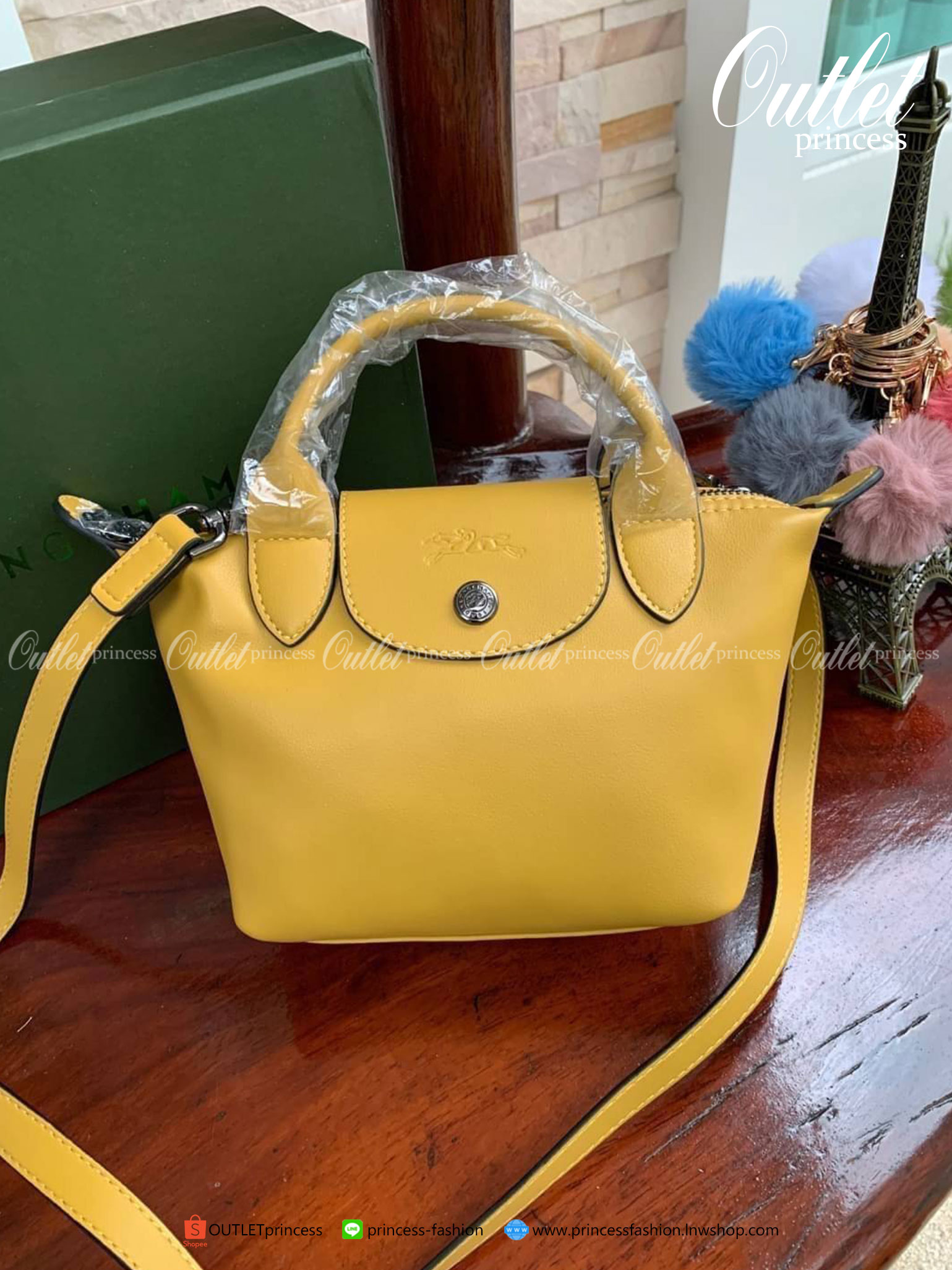 ของแท้ 100% Longchamp LE PLIAGE CUIR TOP HANDLE BAG Color: Honey,Hawtorn,Gunmetal