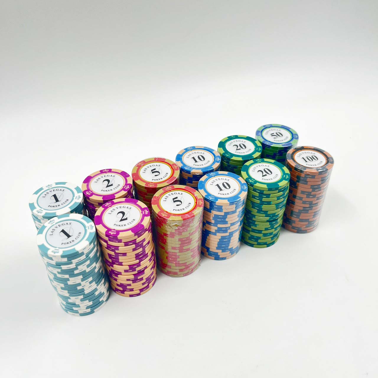 ชุดชิปโป๊กเกอร์เกรดพรีเมี่ยม น้ำหนัก14 g.ลาย Lasvegas (แบรนด์ Poker Club)