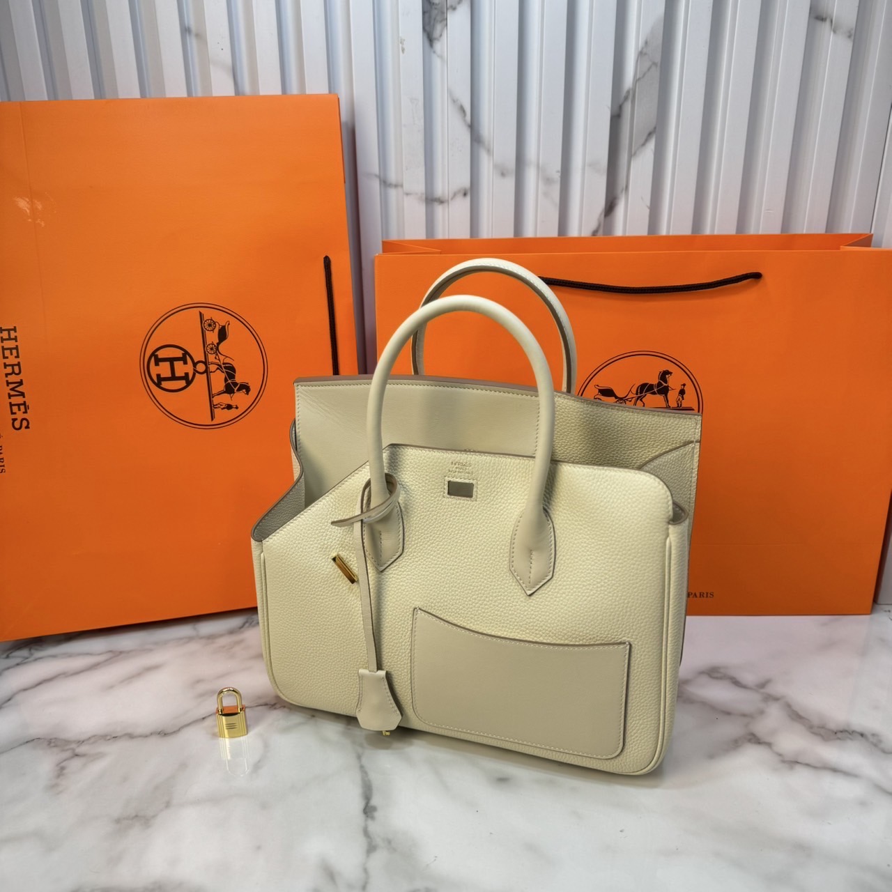 ORI หนังแท้ | Hermes Birkin Desordre 30 Bag กระเป๋าสะพายดีไซน์ใหม่ หรูหรา