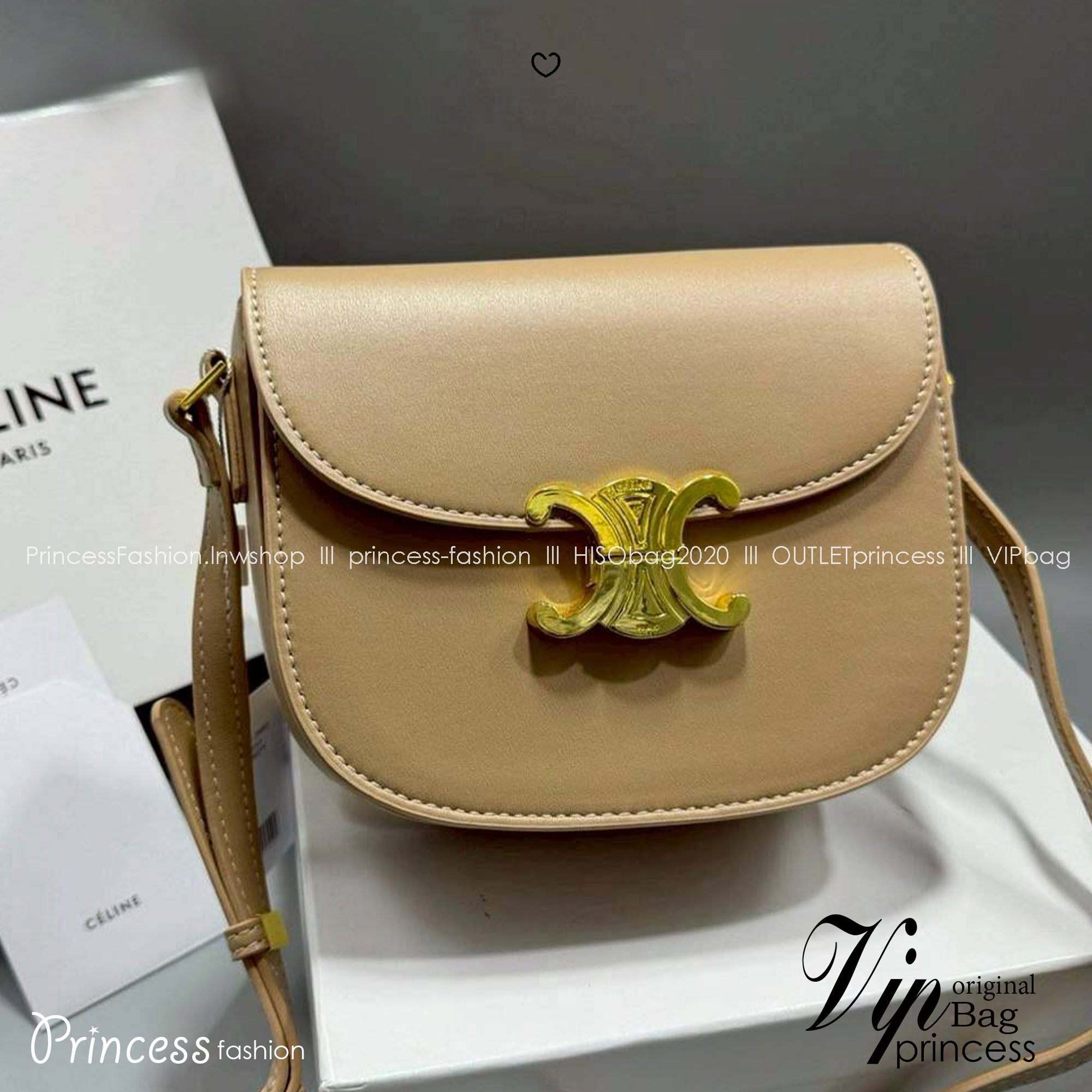 CELINE Besace Clea in Shiny กระเป๋าสะพายทรงสวย โค้งมนอยู่ทรงพร้อมโลโก้หน้าสีทองสวยหรู Best item ดีไซน์เรียบหรูดูแพง ฮิตสุดในเกาหลี ใช้ได้ทั้งชายหญิง