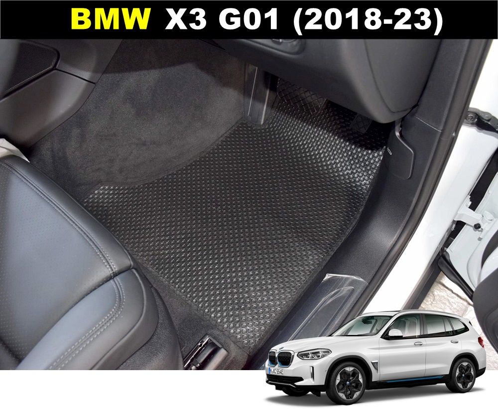 ยางปูพื้นรถยนต์ BMW X3 G01 ปี2018-23 พรมกระดุมเม็ดเล็ก บีเอ็มดับเบิลยู สีดำ เข้ารูป ตรงรุ่นรถ