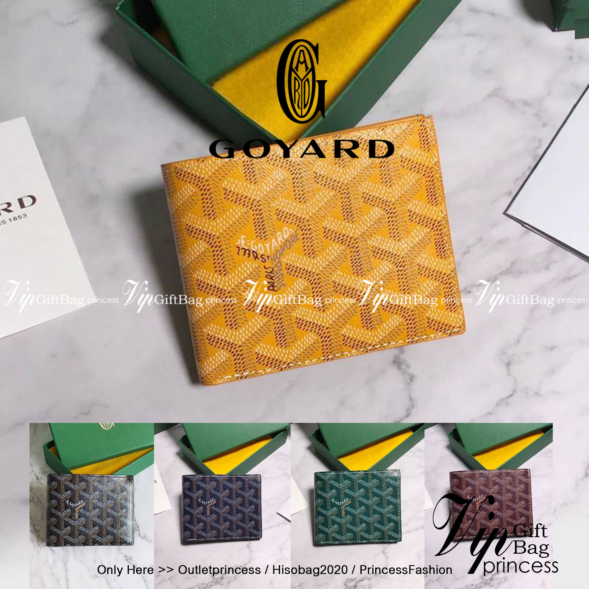 หนังแท้ GOYARD WALLET / GOYARD Victoire Bifold Wallet พร้อมส่งที่ไทย เกรดเทพออริจินอล หนังเกรดดีสุด กระเป๋าสตางค์ผู้ชายใบสั้น พร้อมกล่องเขียวแบรนด์สวยหรู อีกรุ่นที่ยอดขายไม่เคยตก ภาพสินค้าถ่ายจากงานขายจริง ใช้งานต่างประเทศได้เลยค่ะ