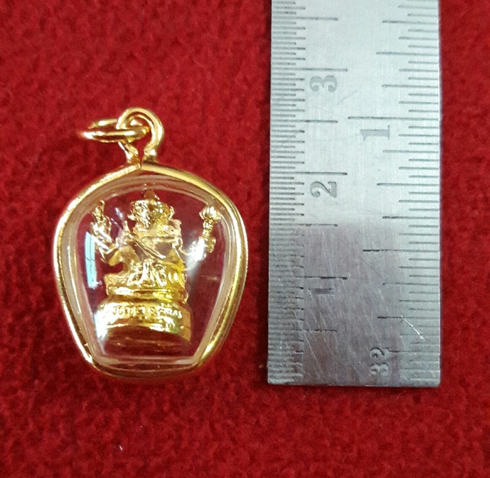 สินค้าหมดค่ะ องค์พระพิฆเนศปางเอกทันตะคณปติ(สำเร็จทุกสิ่ง)(คนเกิดวันศุกร์)องค์เล็กเนื้อทองเลี่ยมกรอบทองไมครอนพร้อมใบคาถาค่ะ