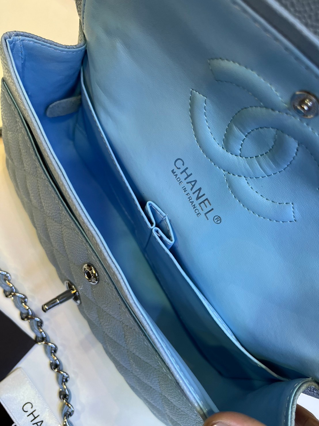 พร้อมส่งโทนพาสเทล CHANEL Classic in Pastel 25cm กระเป๋าสะพายรุ่นยอดนิยมเรียบหรู เกรดออริ 1:1 ใช้งานต่างประเทศได้ ภาพถ่ายจากงานขายจริง