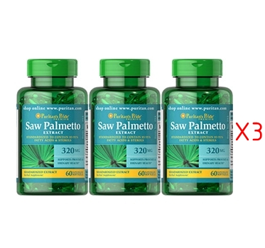 Pro x3 Puritan's Pride - Saw Palmetto Extract 320 mg 60 Softgels