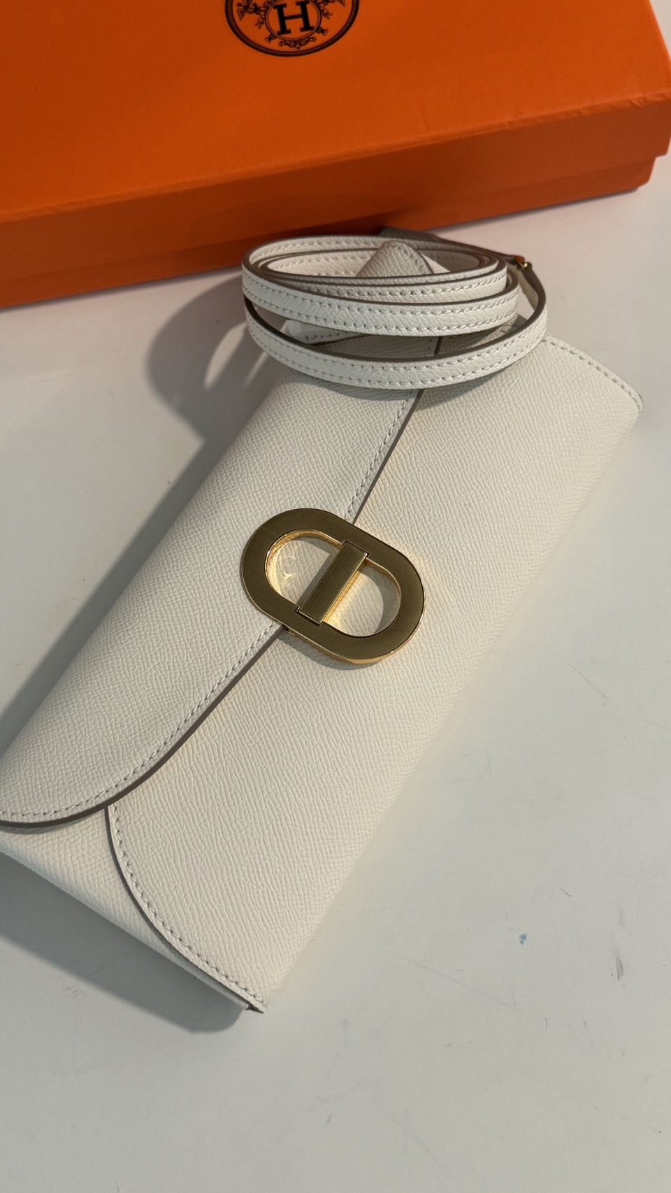 HERMES Chaine d'Ancre To Go wallet กระเป๋าถือสะพายแบรนด์หรู ดีไซส์กระเป๋าสตางค์ใบยาว Long wallet in Epsom Saddle-stitch เกรดออริ สลับแท้ 1:1 ใช้งานต่างประเทศได้