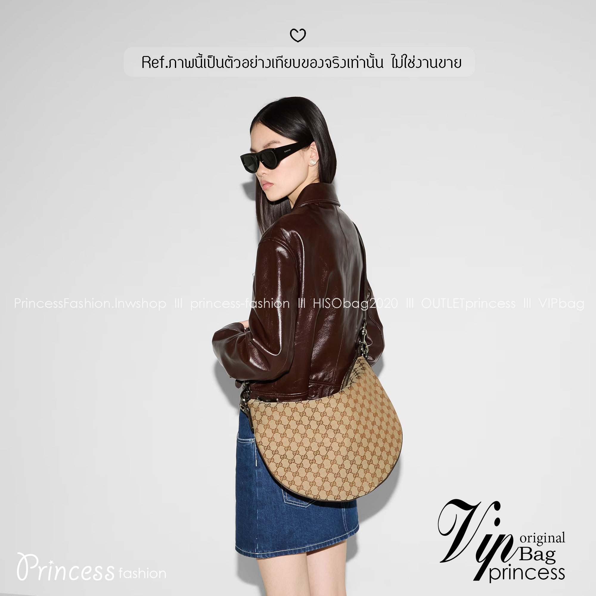 Gucci B medium shoulder bag รุ่นใหม่แบรนด์หรู กระเป๋าสะพายทรงโฮโบ ขนาดใหญ่ จุของได้เยอะ ใหม่ล่าสุดก่อนใคร รูปทรงสวยคลาสสิค พิมพ์ลาย GG คมชัด ภายในเป็นช่องโล่ง เป็นไอเท็มสวยรับทรัพย์ก่อนปีใหม่ได้เลย