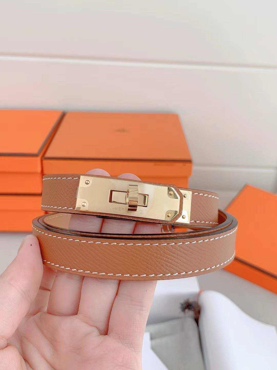 TOP ORI | Hermes Kelly 18 belt leather เข็มขัดแอเมสเกรดเทียบแท้ หนังแท้ full box set