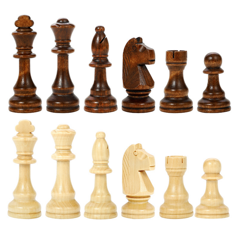 ชุดหมากรุกสากลกระดานไม้พร้อมตัวหมากไม้มีช่องเก็บหลังกระดาน