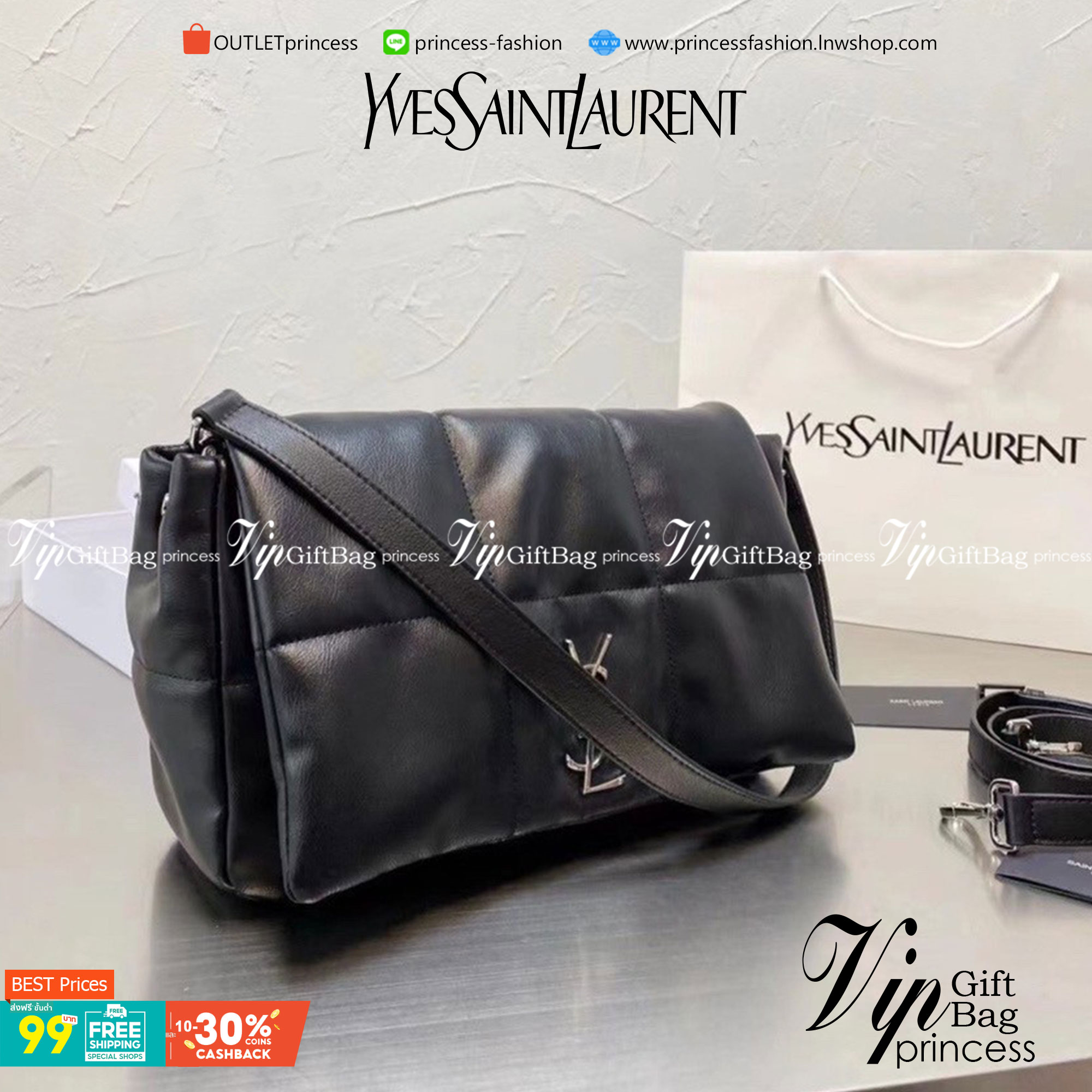VIP 】YSL Saint Laurent Shoulder Bag กระเป๋าสะพาย เปิดหน้าอะไหล่เงิน ด้านในโล่งกว้าง จุของได้เยอะพอควร สินค้ามาใหม่ เป็นอีกหนึ่งใบที่ร้านแนะนำค่ะ ..!!