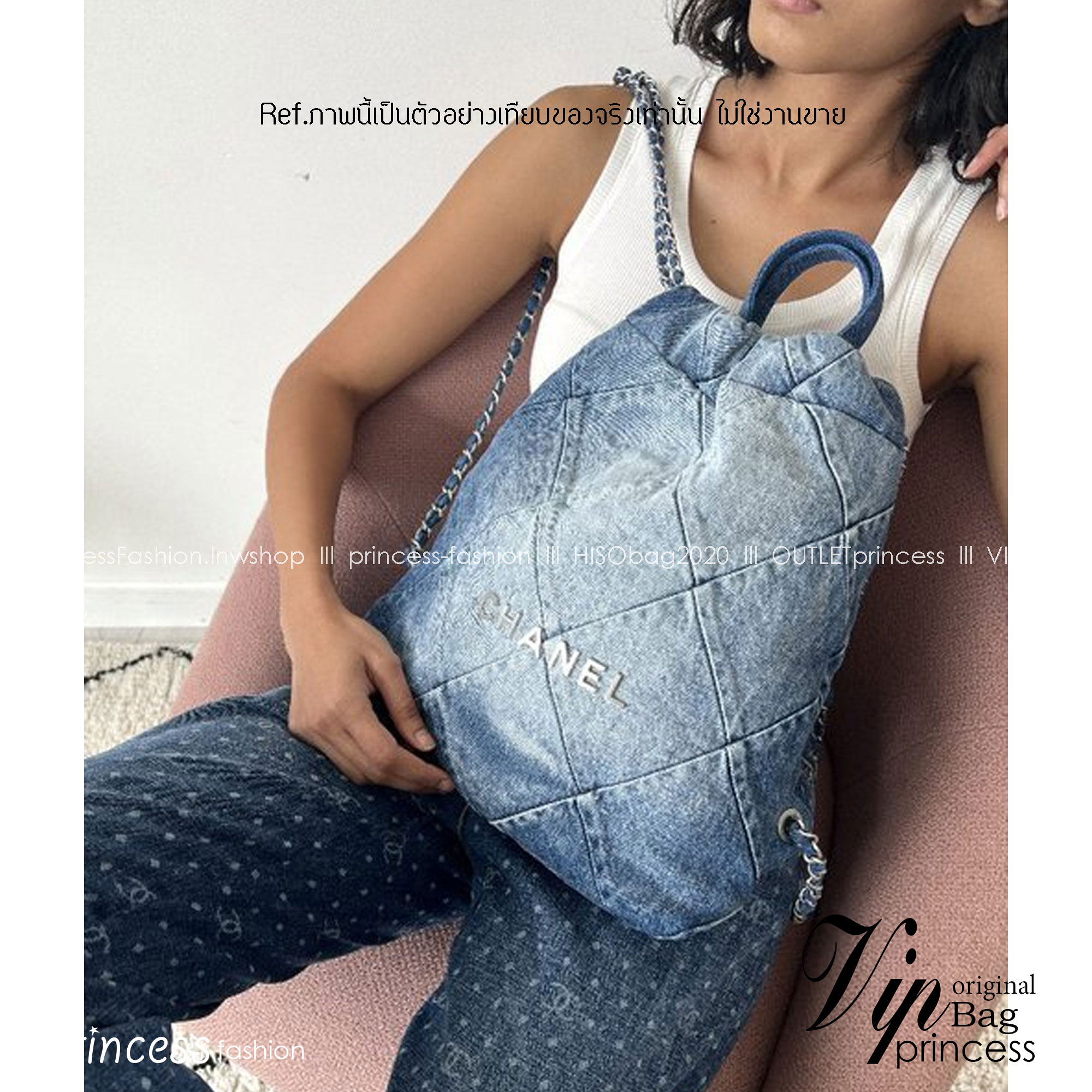 CHANEL Denim 22 Backpack Blue / Chanel Backpack Denim พร้อมส่ง กระเป๋าเป้ยีนส์ เท่ๆ คูลๆ งานเดนิมฟอกดีเทลความสวยมากมาย ภายในโล่งกว้าง จุของได้สบายๆ