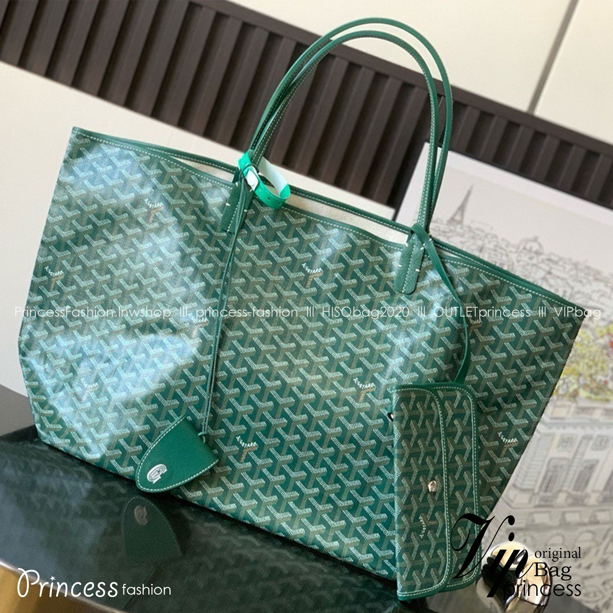 GOYARD GM TOTE BAG กระเป๋าทรงโท้ทใบใหญ่ หนังแท้สวยเป๊ะ เกรดท็อปออริ สลับแท้ 1:1 เกรดดีสุด ใช้ต่างประเทศได้ ผ่านทุก ตม.