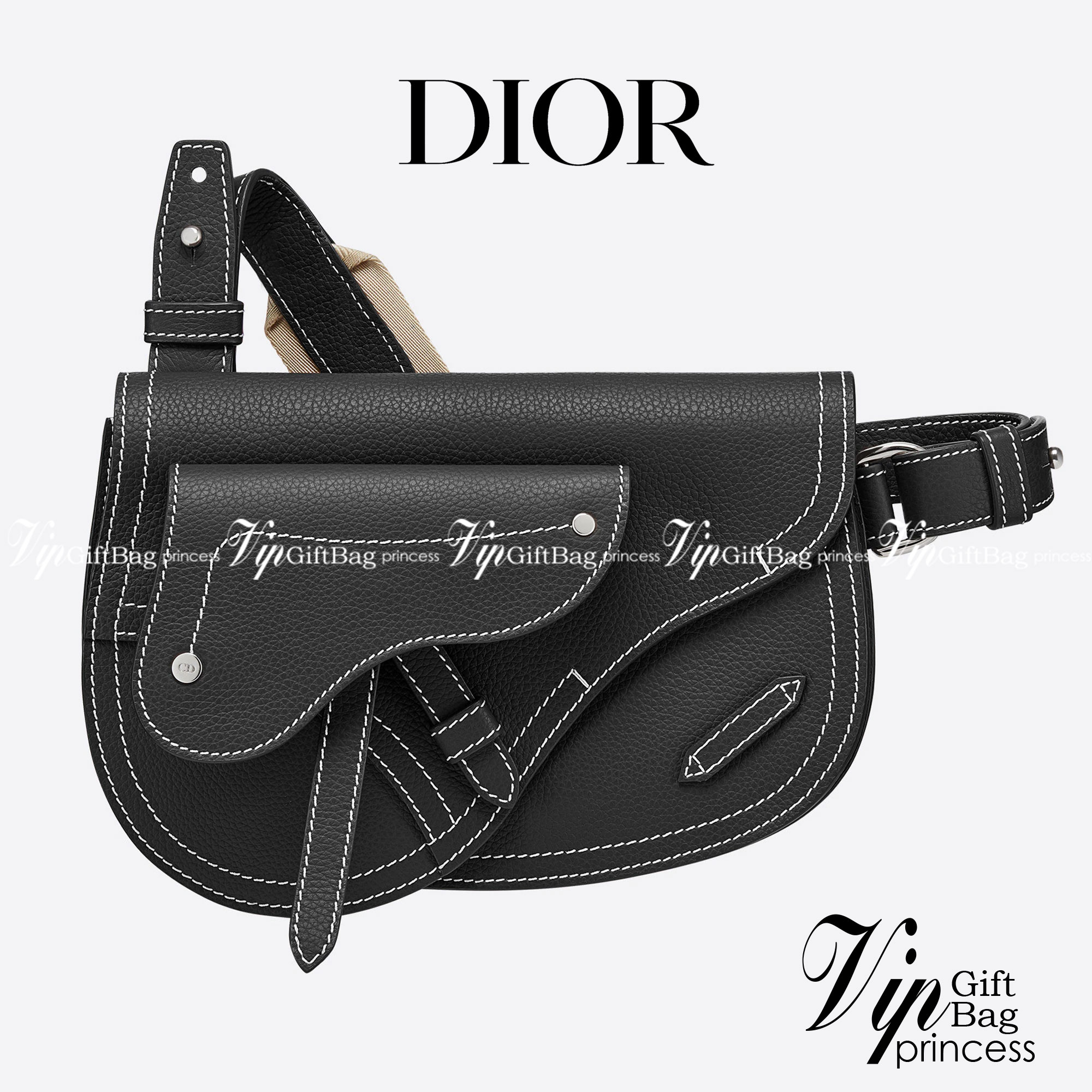 หนังแท้ CHRISTIAN DIOR SADDLE POUCH Black Grained Calfskin / DIOR SADDLE MESSENGER BAG พร้อมส่งที่ไทย กระเป๋า Saddle pouch คู่ใจขนาดกะทัดรัดและเหมาะสำหรับใช้ในชีวิตประจำวัน สีดำคลาสสิก เกรดออริจินอลหนังแท้ทั้งใบ ภาพสินค้าถ่ายจากงานขายจริง ใช้งานต่างประเทศ