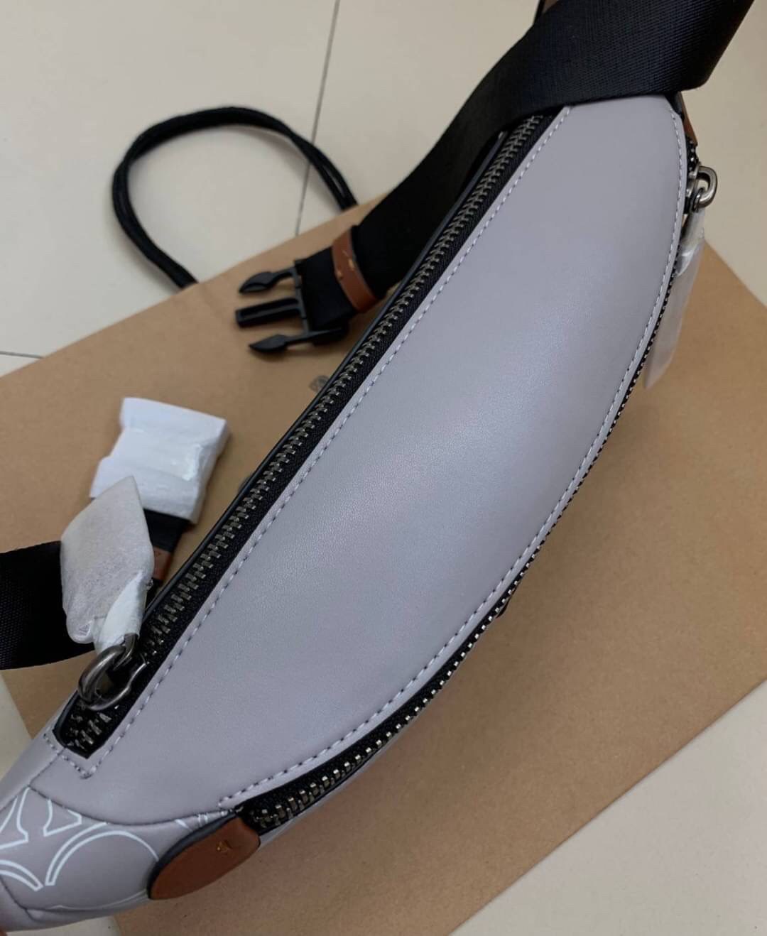 OUTTLET 】COACH RIVINGTON BELT BAG IN REFLECTIVE SIGNATURE LEATHER (78899)