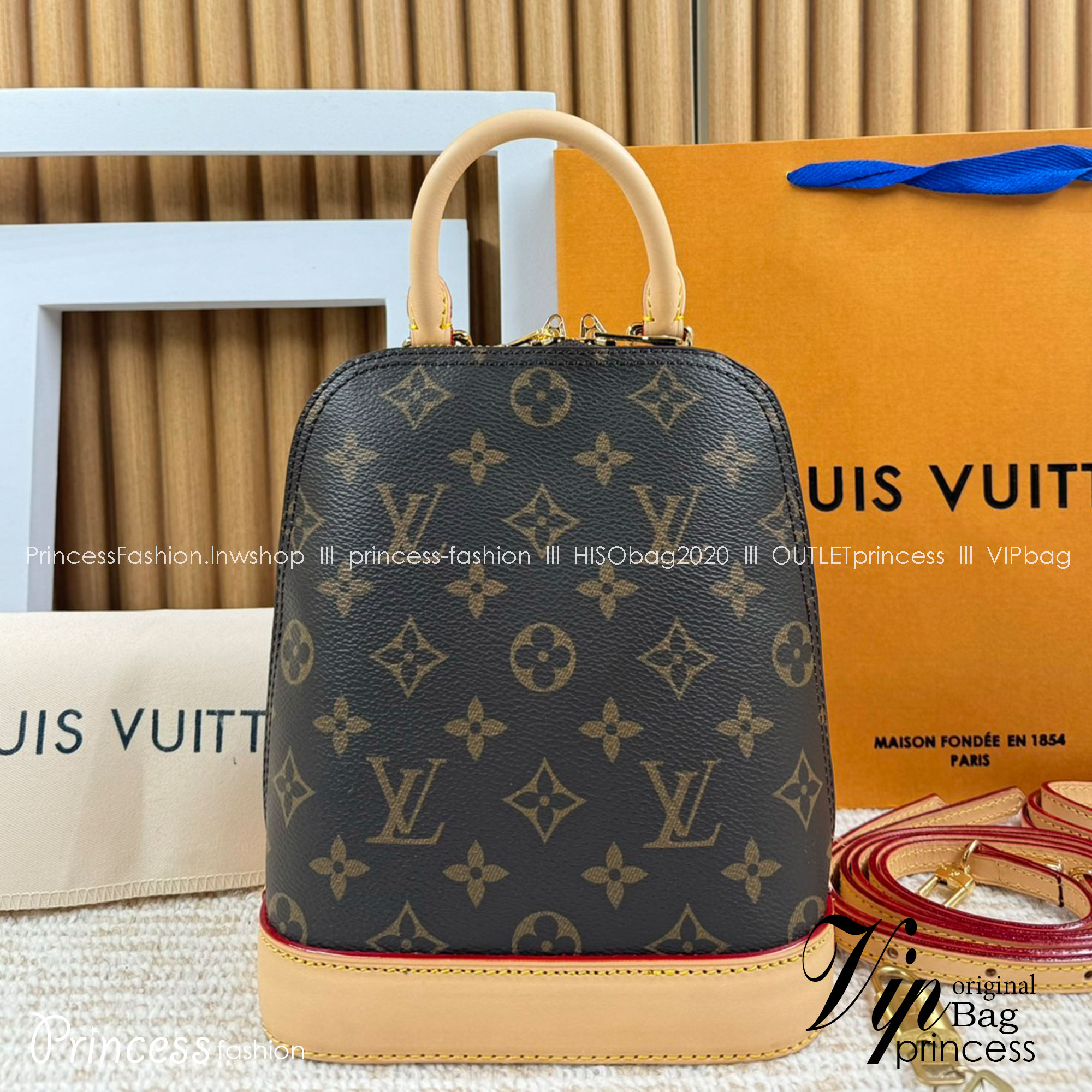LV Alma Backpack Monogram Canvas กระเป๋าสะพายเป้ลายโมโนแกรม เกรดออริ 1:1