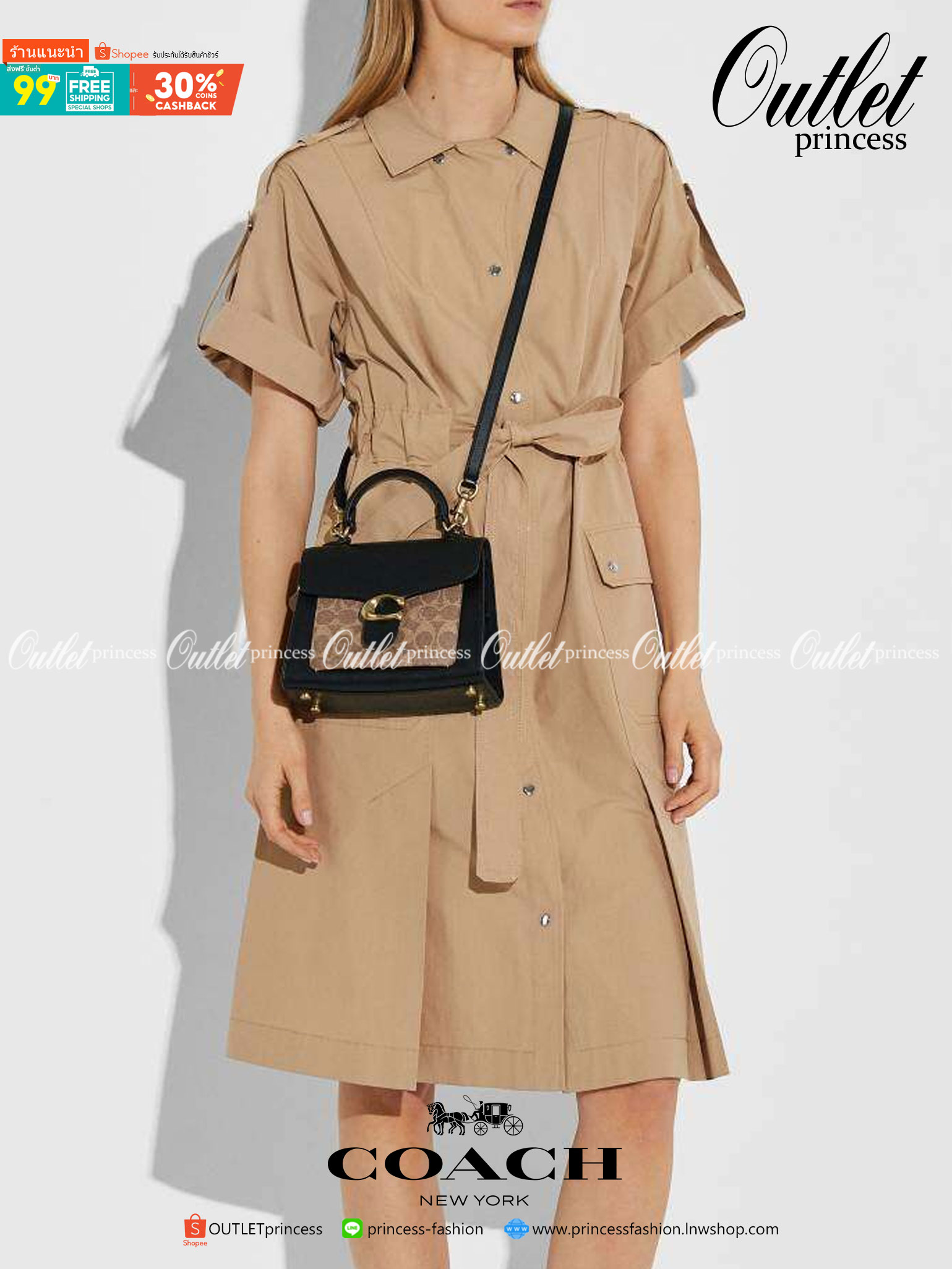 OUTLET 】COACH TABBY TOP HANDLE 20 LEATHER BAG หรูหรามากๆค่ะ สินค้าแนะนำ!! กระเป๋าถือ//สะพายข้างได้ วัสดุหนังแท้อย่างดี หนึ่งใบทำหนัง2แบบได้อย่างลงตัว สวยงาม มีอะไหล่ตัวC ใหญ่ด้านหน้าโดดเด่นหรูมากๆค่ะ 🔺เปิดปิดแบบกดล็อค ภายในมี2ช่องสำหรับใส่ของ สามา