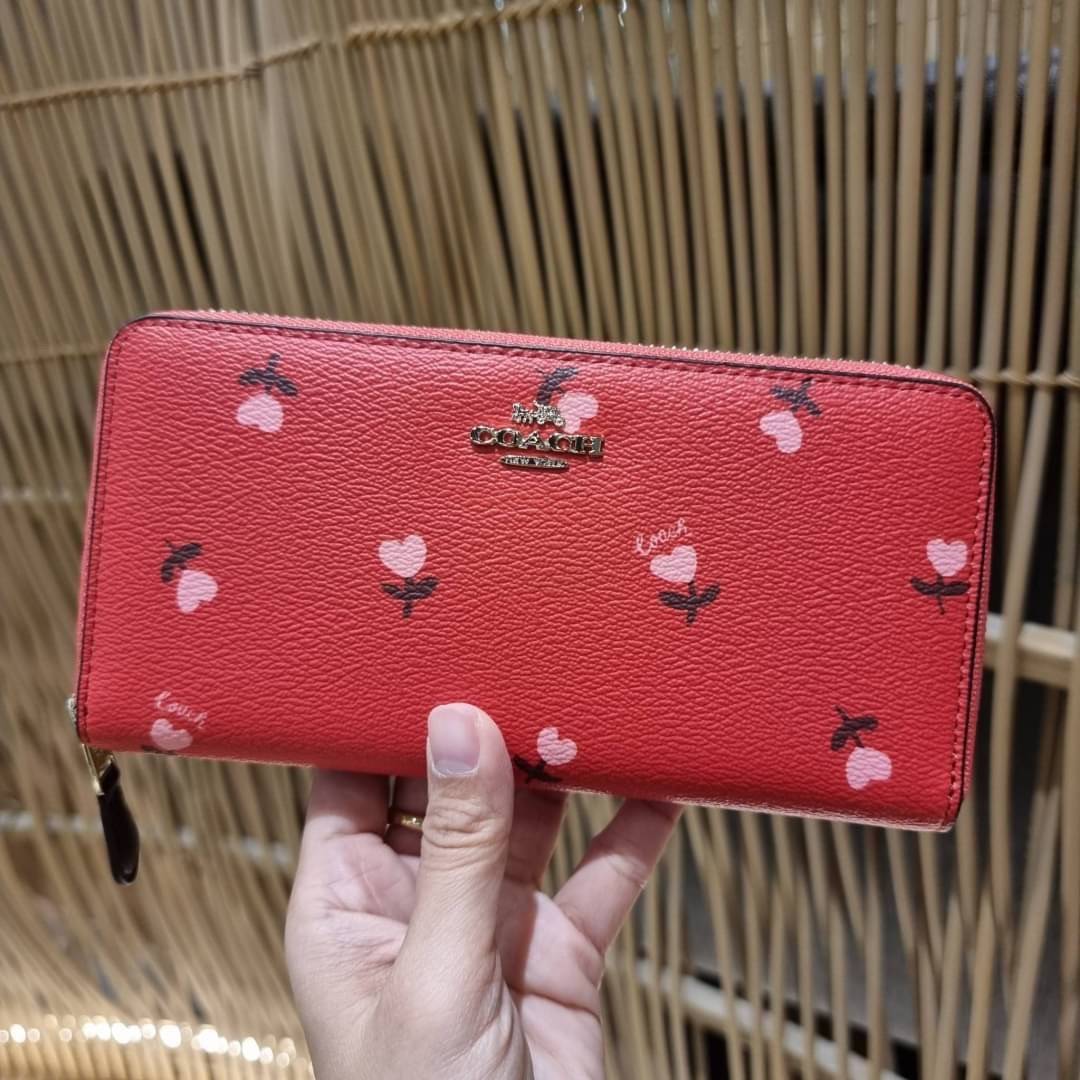 OUTLET 】COACH ACCORDION ZIP WALLET IN SIGNATURE CANVAS F86093 C3287 F98126 กระเป๋าสตางค์ใบยาว น่ารักน่าใช้