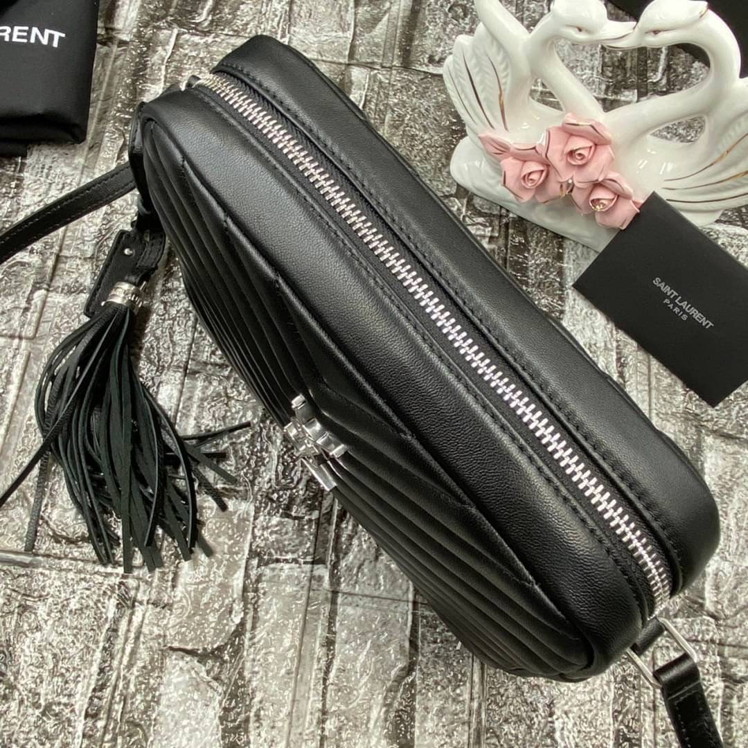 VIP 】หนังแท้ YSL SAINT LAURENT Lou Medium Monogram YSL Calf Crossbody Bag