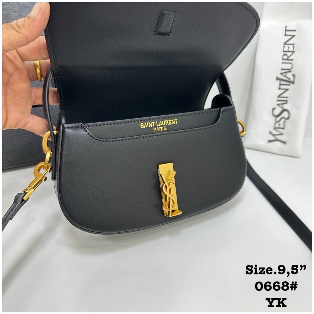 YSL VOLTAIRE in BOX กระเป๋าสะพายทรง Half-moon shoulder bag ดีไซส์หรูหราทันสมัย เรียบหรูดูแพง งานหนังสวยเต็มใบ สีดำอะไหล่ทองสวยคลาสสิก ราคาแสนดีที่สุด 🧡เกรดวีไอพี ไฮเอน ใช้งานต่างประเทศได้