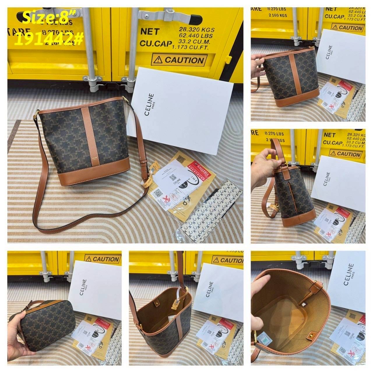 Celine bucket bag in Triomphe canvas and leather / Celine Tote Bag 6" 8" 9.5" กระเป๋าสะพายทรงบัคเก็ต โท้ทรุ่นแรกของแบรนด์ที่ได้รับความนิยมมากที่สุด ควรมีติดตู้ไว้เลย ดีไซน์สวยคลาสสิคไม่มีเอาท์