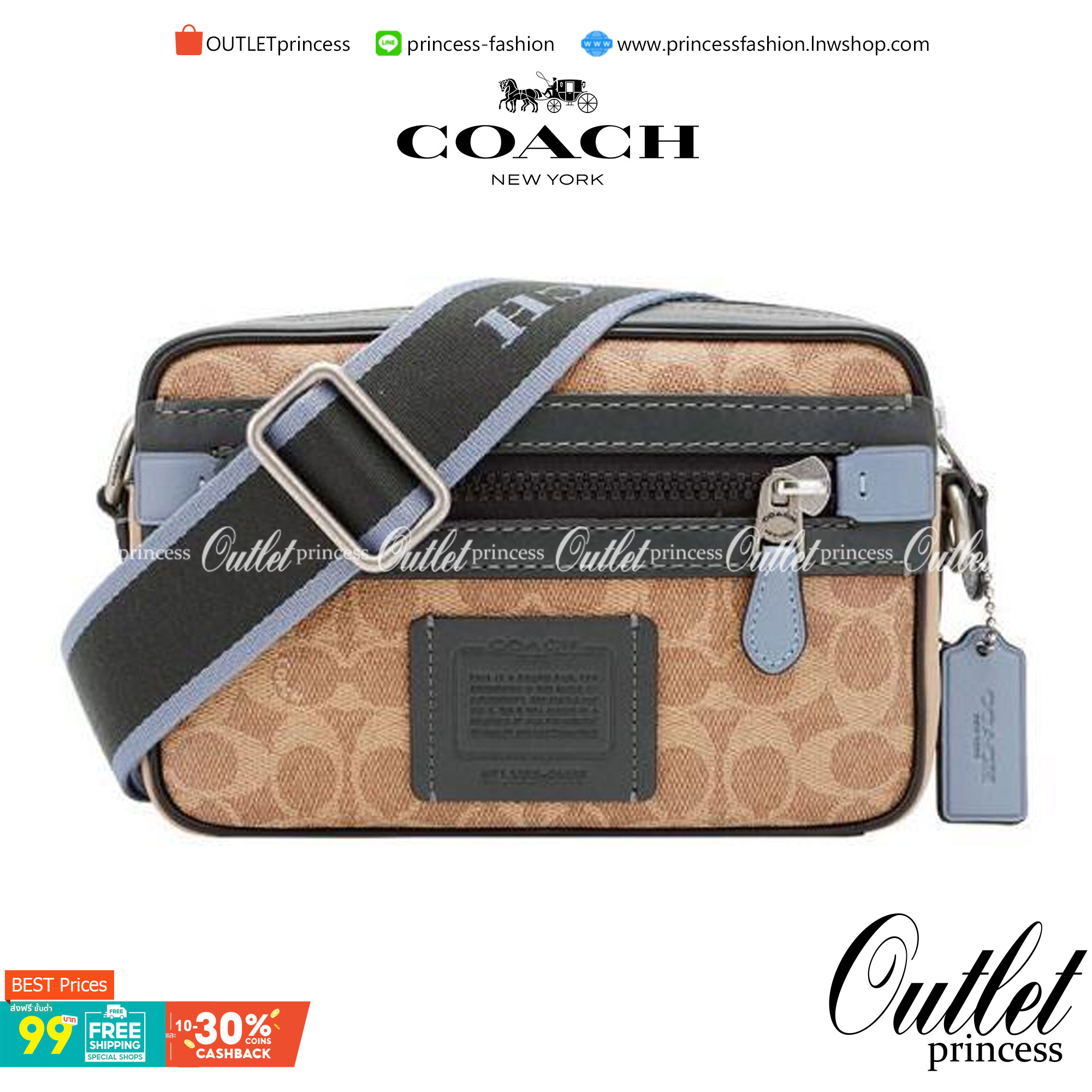 OUTLET 】Coach Mens 91460 camera bag slingbag พร้อมส่งที่ไทย