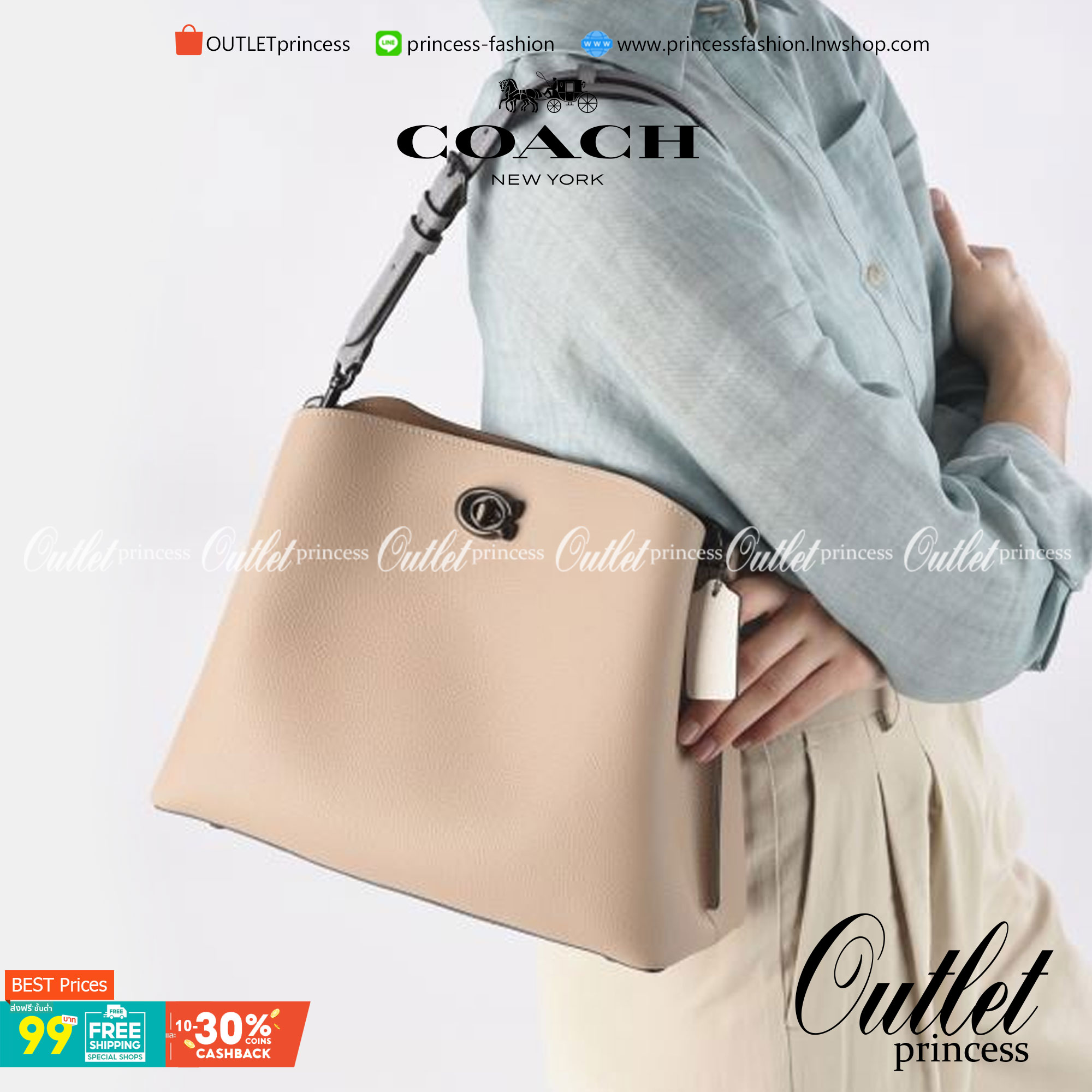 COACH WILLOW SHOULDER BAG ((C2745//C2590//C2621)) พร้อมส่งที่ไทย รุ่นแนะนำค่ะ🔥🔥 🔺กระเป๋าหิ้ว//คล้องไหล่//สะพายข้าง สุดคุ้ม! หนังแท้ชั้นดี ได้ไปหลงรักแน่นอนค่ะ หนังสวยมากๆ😘 🔺ตัวกระเป๋าแบ่งเป็นสองช่องหลัก ด้านนึงเป็นแ