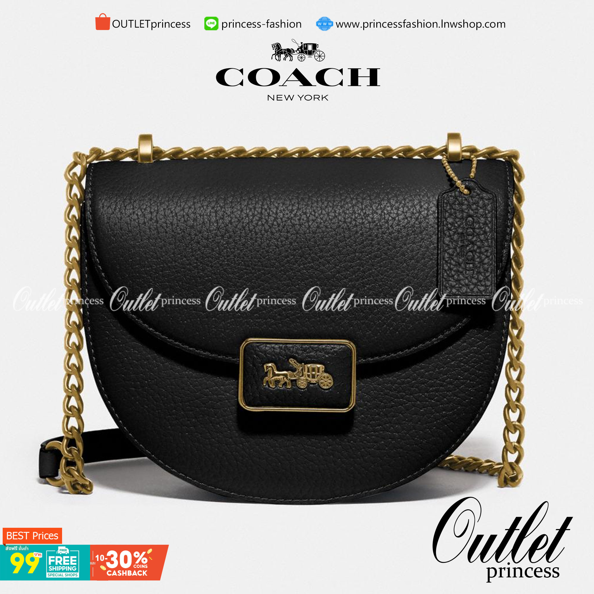 COACH ALIE SADDLE BAG : BLACK