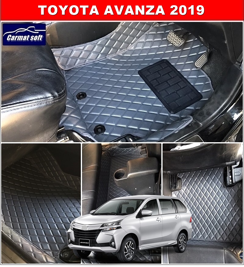พรมปูพื้นรถยนต์ TOYOTA AVANZA 2019 ลายDIAMOND ยางปูพื้นรถEVA 12ชิ้น เต็มคัน