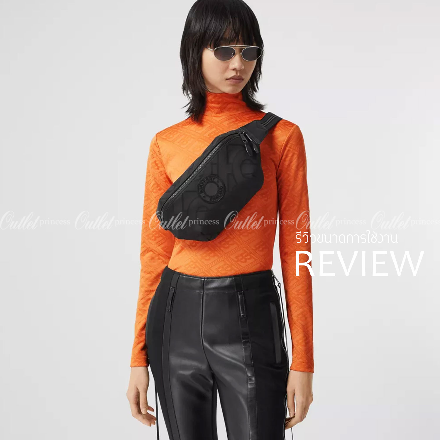 BURBERRY FRAGRANCES MONOGRAM BELT BAG VIP GIFT WITH PURCHASE (GWP) กระเป๋าพรีเมี่ยมกิ๊ฟ Limited จากน้ำหอม BURBERRY วัสดุ100%POLYAMIDE (Nylon & Canvas) น้ำหนักเบามีโลโก้ด้านหน้าเปิดปิดด้วยซิปหัวซิปแบรนด์ ด้านหลังมีช่องซิป ภายในมีโลโก้ใช้ใส่มือถือ กระเป๋าสต