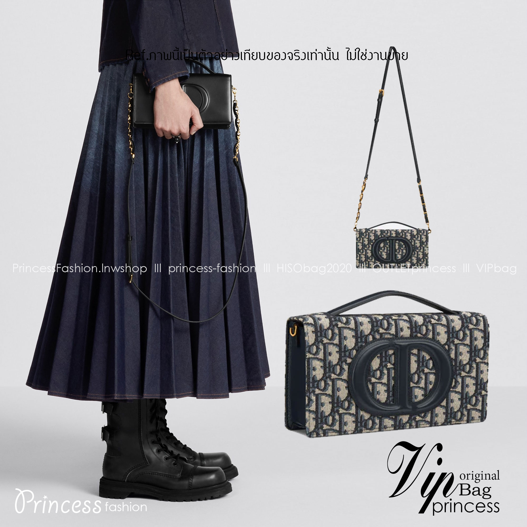 CD SIGNATURE MINI BAG Blue Oblique Jacquard / DIOR Clutch Bag พร้อมส่ง กระเป๋าสะพายทรงคลัท New for Winter 2023 คอลผู้ดี สวยหรู โดดเด่น ราคาสุดคุ้มพร้อมอุปกรณ์ครบ ไม่อยากให้พลาดน้า