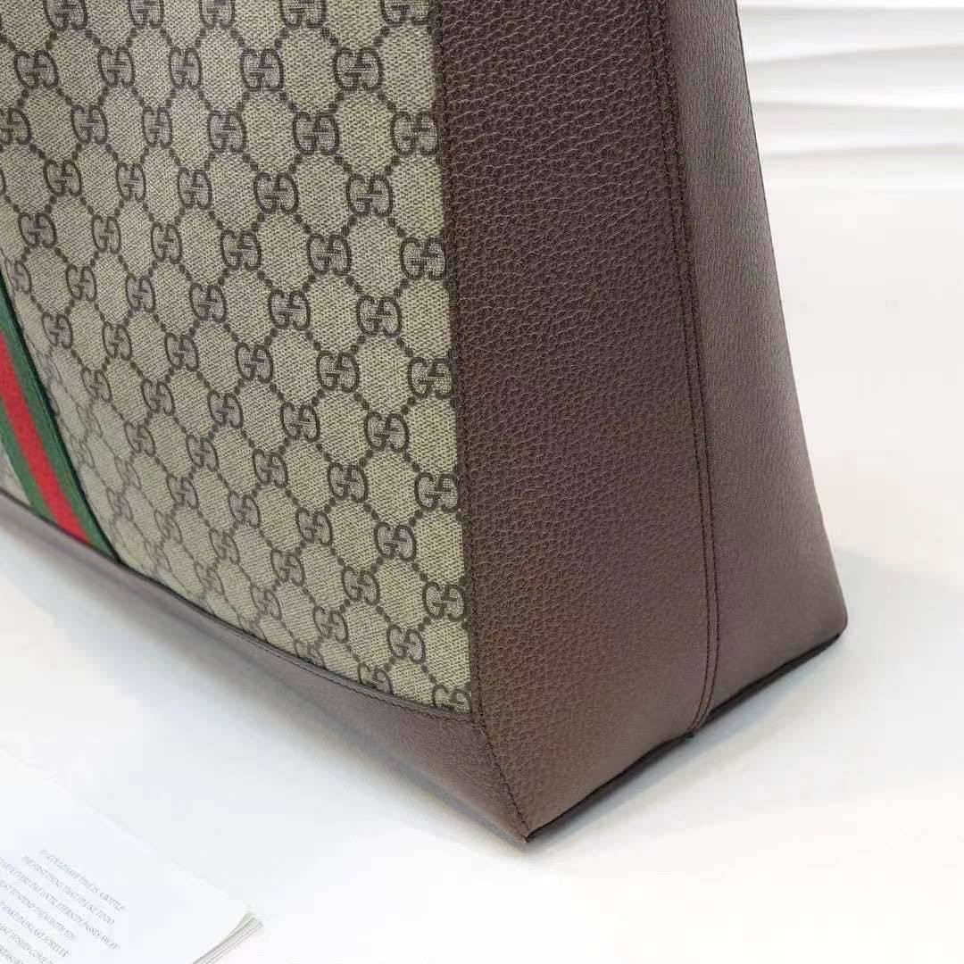 GUCCI Soft GG Supreme Ophidia Tote Bag กระเป๋าถือสะพายไหล่ทรง shopping ขนาดใหญ่จุใจคุ้มสุดๆ!! ดีไซน์เรียบง่ายสุดคลาสสิค โดดเด่นด้วยแถบผ้าสีแดงเขียวสวยเด่นเป็นเอกลักษณ์