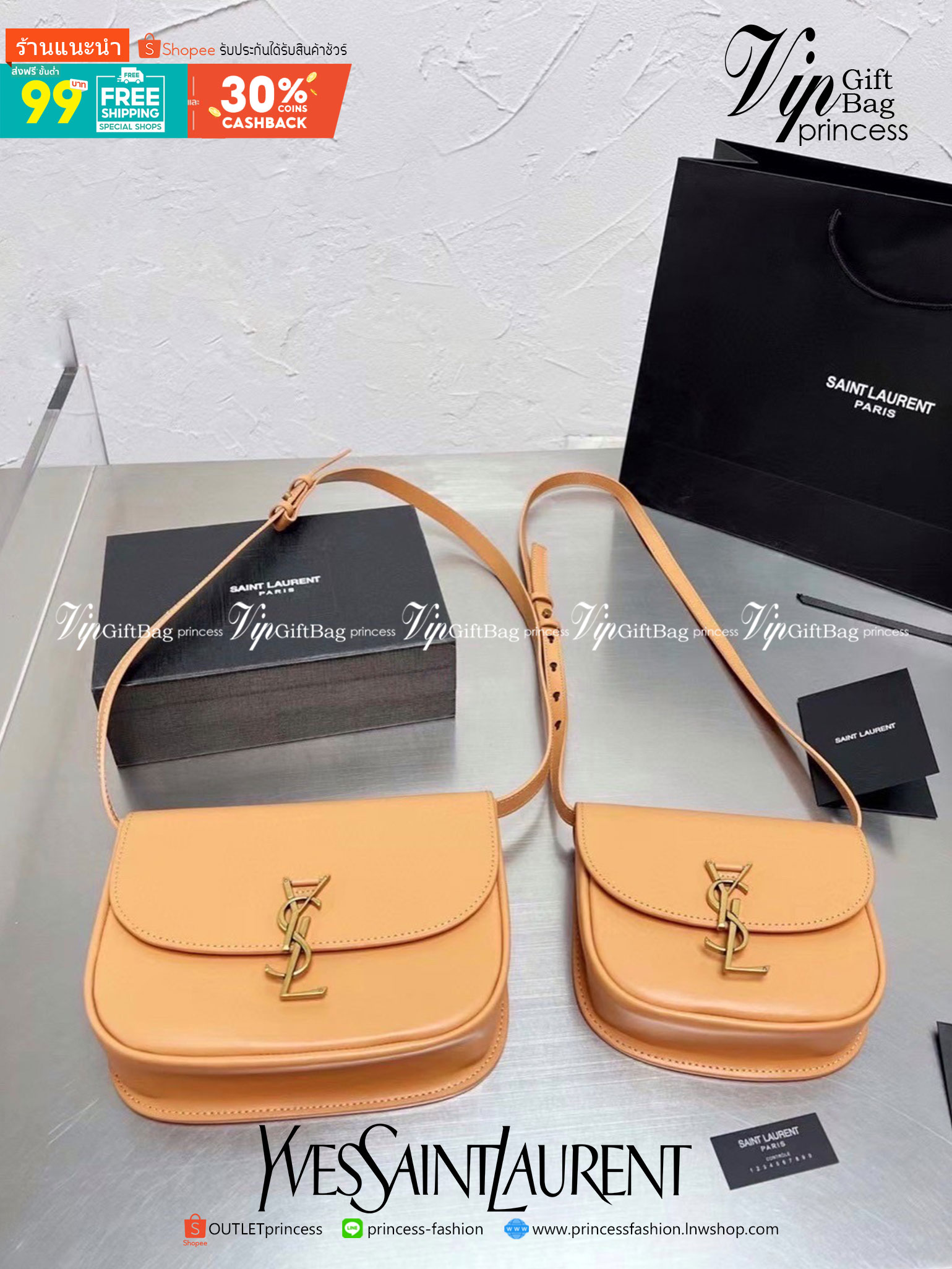 VIP 】หนังแท้ YSL SAINT LAURENT BORSA SATCHEL KAIA PICCOLA IN MORBIDA PELLE พร้อมส่งที่ไทย กระเป๋าสะพายหนังสวยหรูอยู่ทรงเปิดปิดด้วยฝาปิดโลโก้แบรนด์อะไหล่ทองวินเทจ ภายในโล่งมีช่องหลัก และช่องใส่บัตรสามารถใส่มือถือของใช้จุกจิกได้เยอะ สายสะพายหนังยาวปรับระดับ