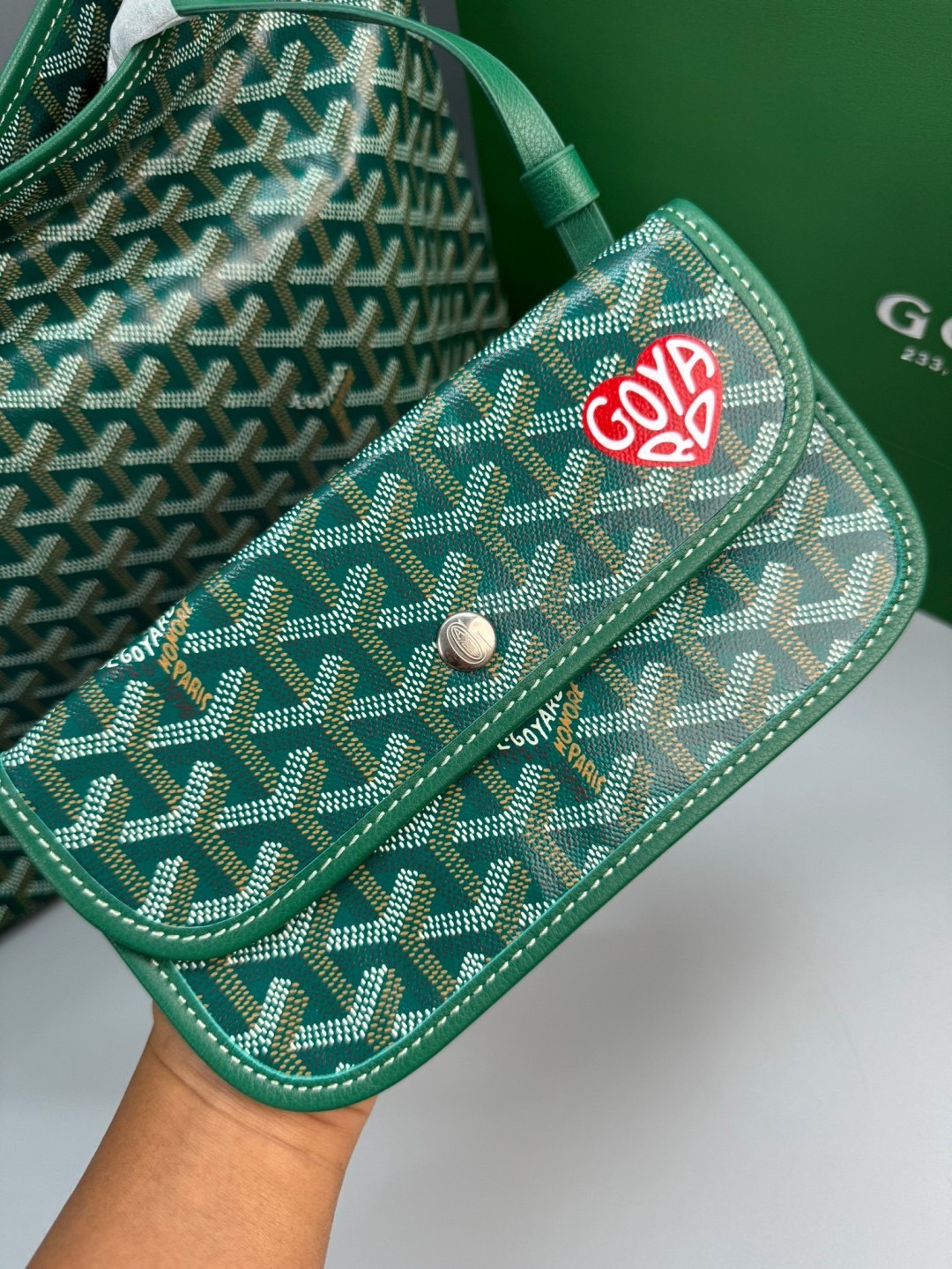 GOYARD Boheme Hobo Heart Shape Bag / GOYARD Tote Bag กระเป๋าทรงโท้ทใบใหญ่ หนังแท้สวยเป๊ะ เกรดท็อปออริ สลับแท้ 1:1 เกรดดีสุด ใช้ต่างประเทศได้ ผ่านทุก ตม.