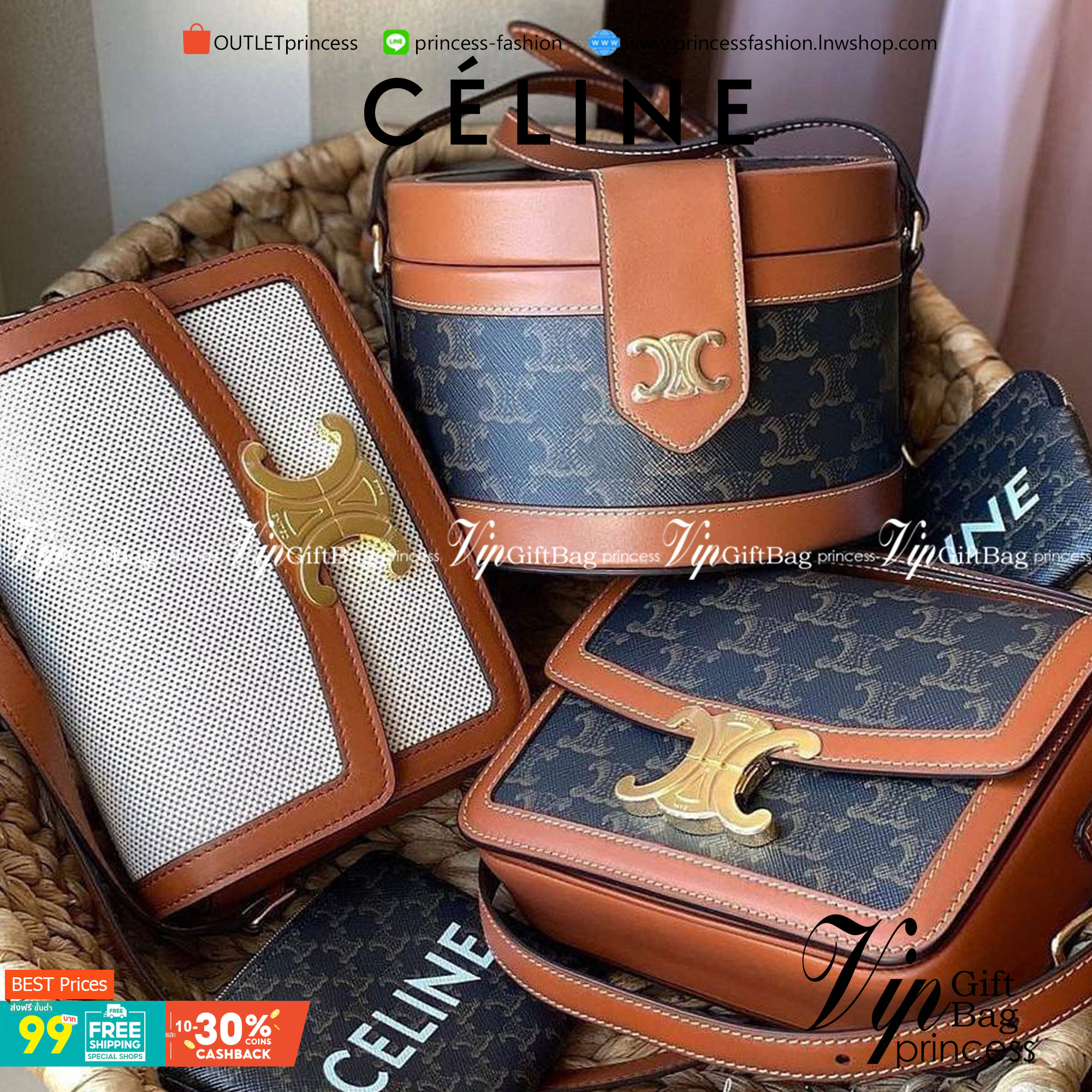 พร้อมส่งรุ่นขายดี!! CELINE CROSSBODY VIP GIFT WITH PURCHASE GWP กระเป๋าพรีเมี่ยมกิ๊ฟ Limited จาก PARFUME DUTYFREE COUNTER สวยอยู่ทรงเปิดปิดด้วยตัวล้อคด้านหน้า ภายในมีช่องใส่ของหลัก พร้อมช่องซิป ใส่กระเป๋าสตางค์กลาง + มือถือได้ ทรงนี้กำลังมาแรงมาก แมชต์ลุค