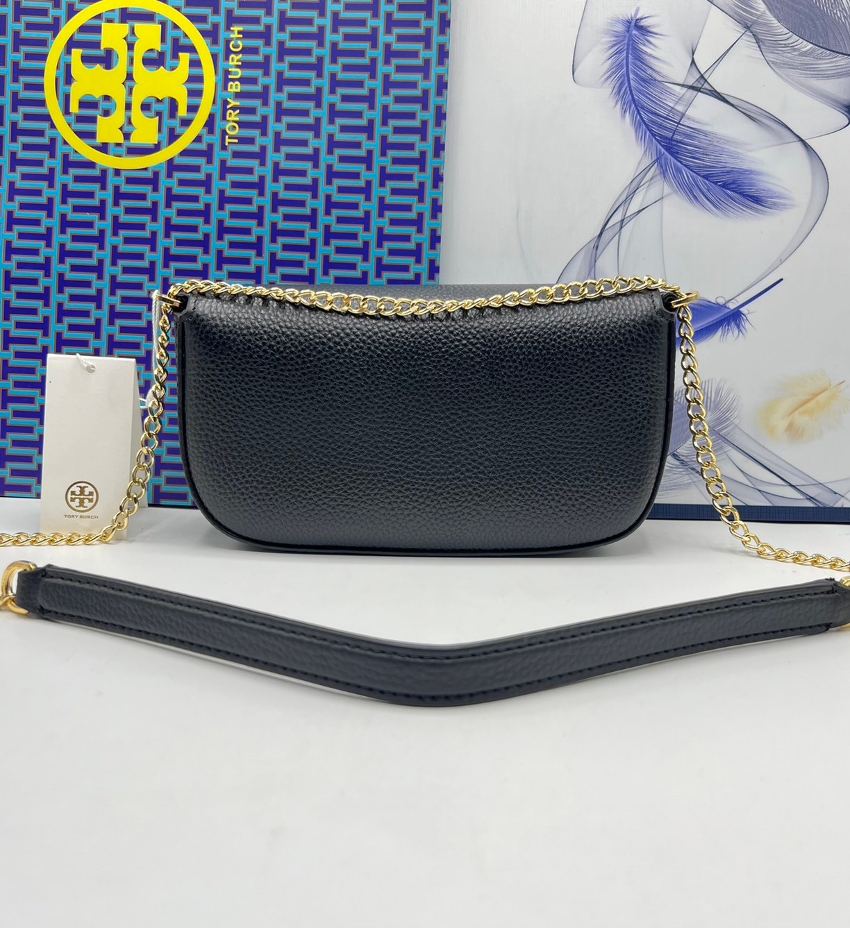 TORY BURCH Chelsea Pebbled Crossbody Bag กระเป๋าสะพายเรียบหรู เกรดออริ สลับแท้ 1:1 ใช้งานต่างประเทศได้
