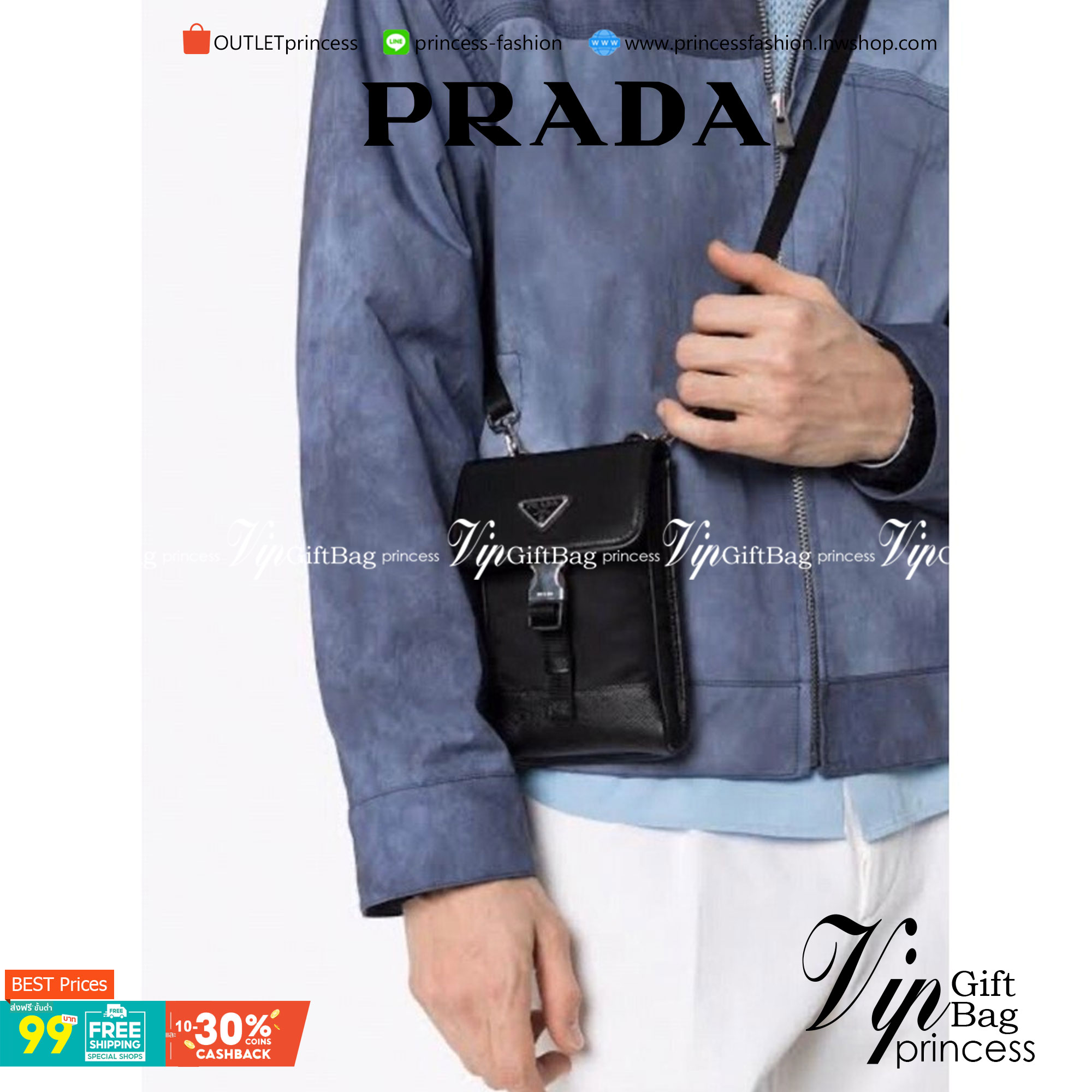PRADA Re-Nylon and Saffiano leather smartphone case ใช้ได้ทั้งชาย-หญิง ของมันต้องมี ใบนี้ห้ามพลาดเลยค่า งานหนังแท้ งานจริงสวยมากค่ะ