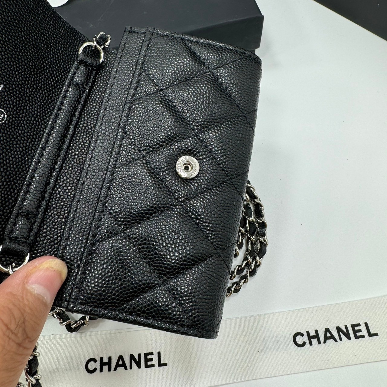 CHANEL mini wallet on chain crossbody กระเป๋าสตางค์พร้อมสายสะพายไซส์มินิ เกรดออริ 1:1 ใช้งานต่างประเทศได้ ภาพถ่ายจากงานขายจริง