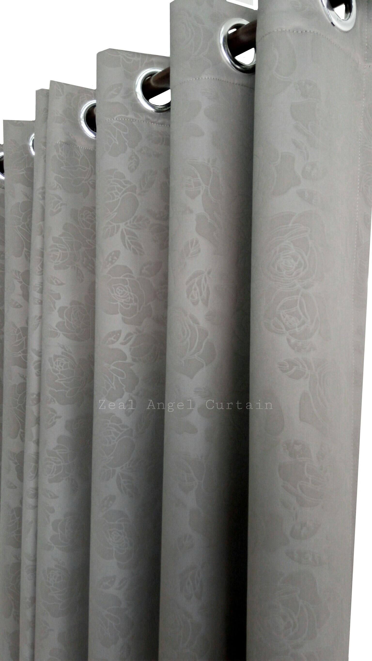 ผ้าม่าน ก.270*ส.150ซม./ผืน รุ่นโรซี่ (Rosy) สีเทาเข้ม